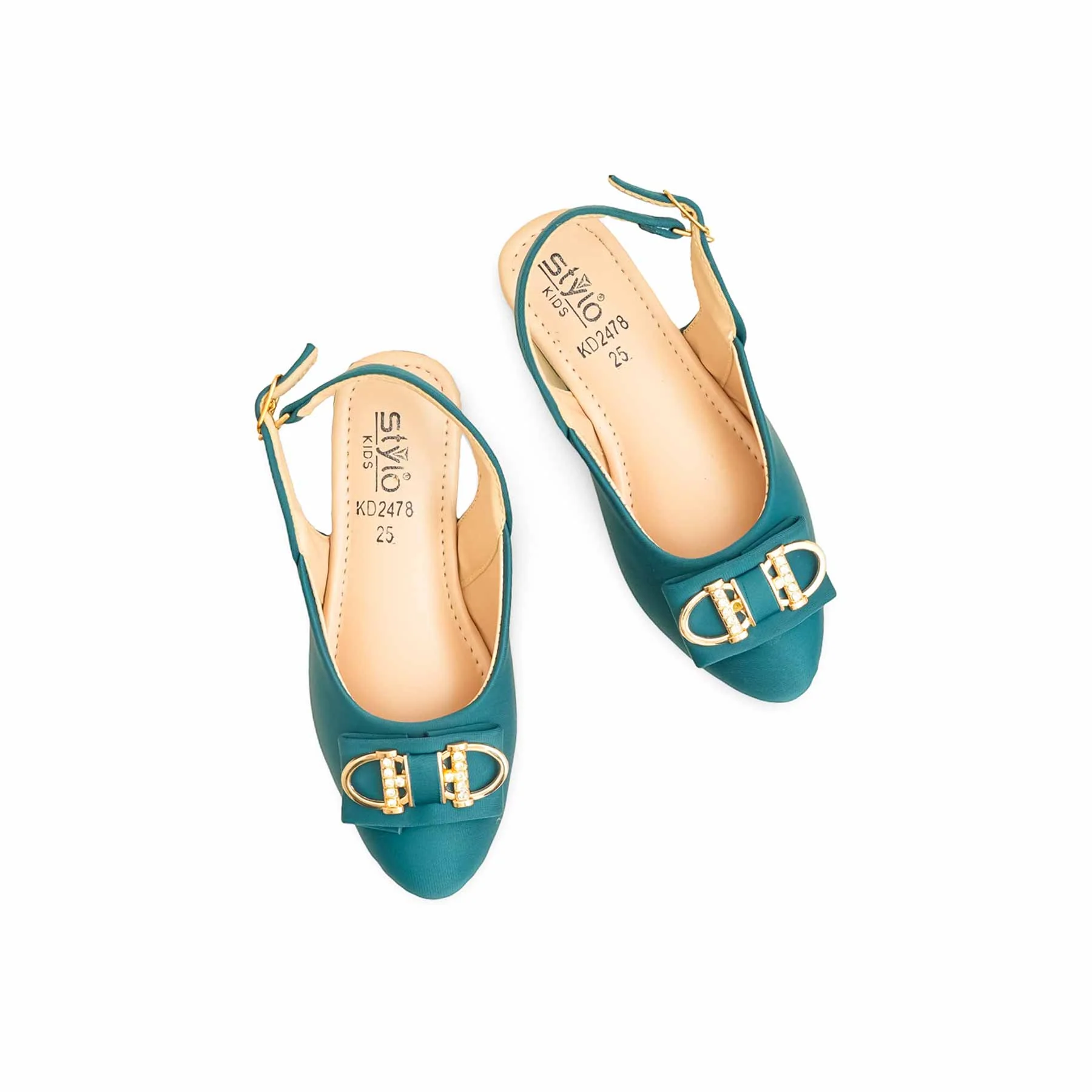 Girls Seagreen Formal Pumps KD2478 - Image 5