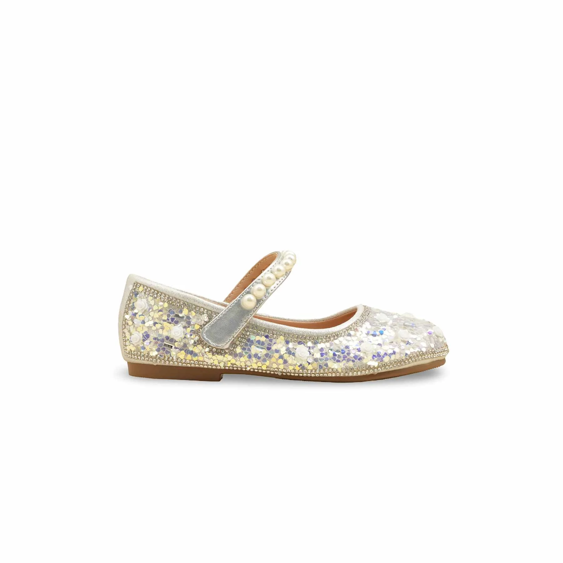 Girls Silver Casual Pumps KD2459 - Image 2