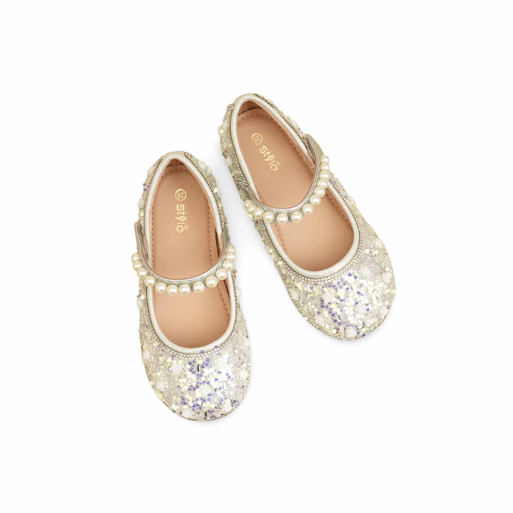 Girls Silver Casual Pumps KD2459 - Image 5