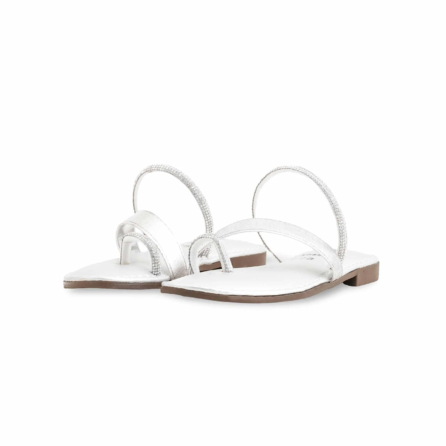 Girls Silver Casual Slipper KD5529 - Image 3