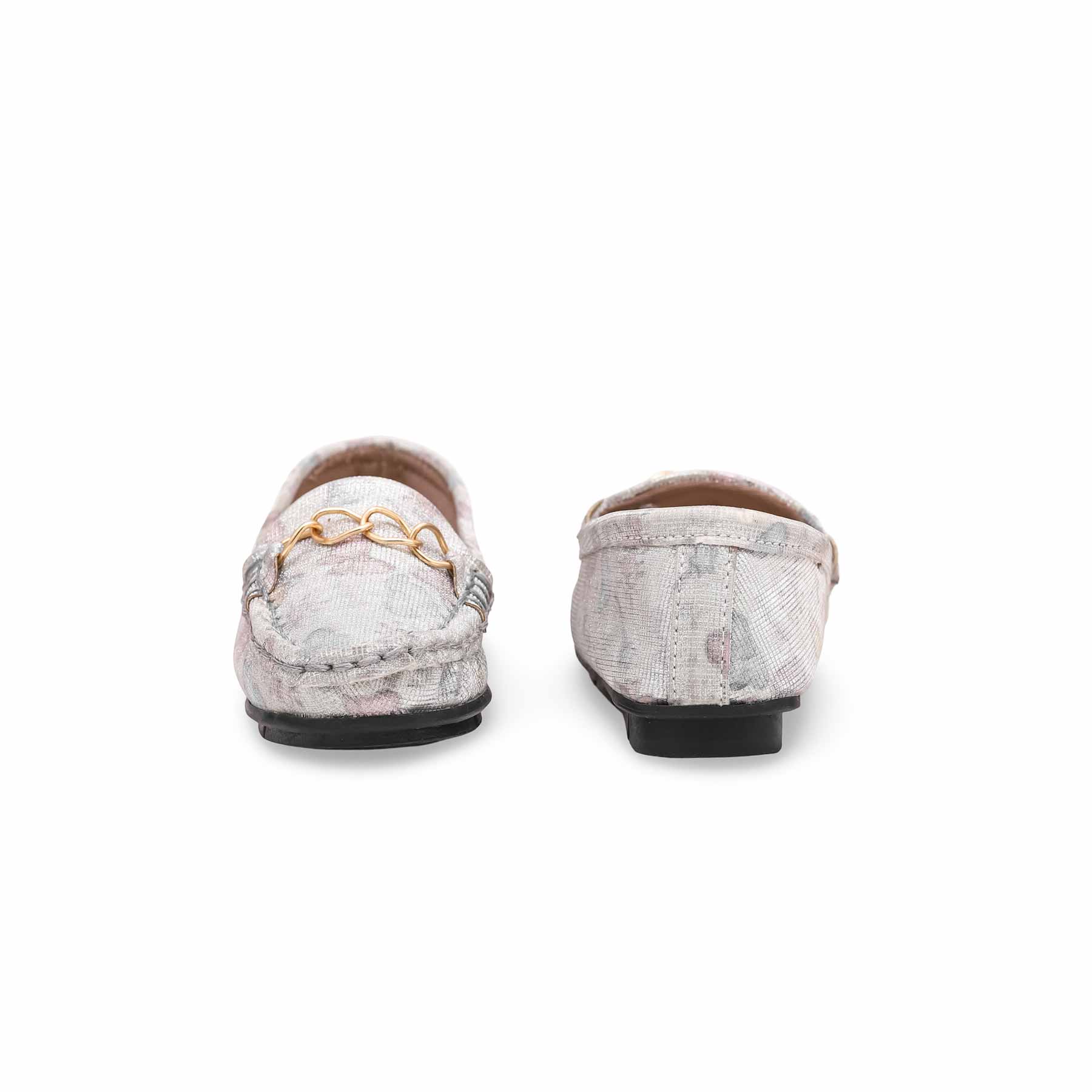 Girls Silver Fancy Moccasin KD2298 - Image 3