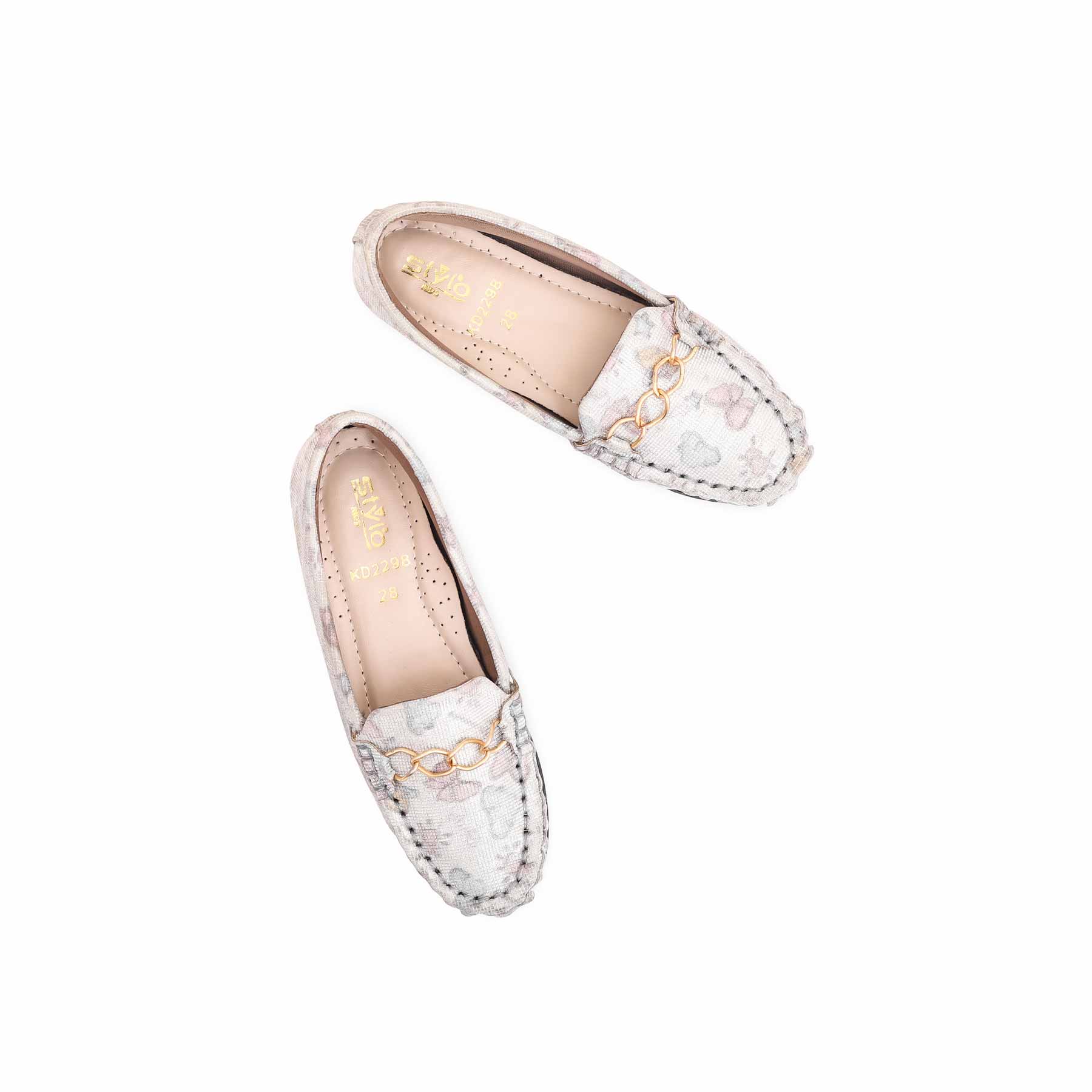 Girls Silver Fancy Moccasin KD2298 - Image 4