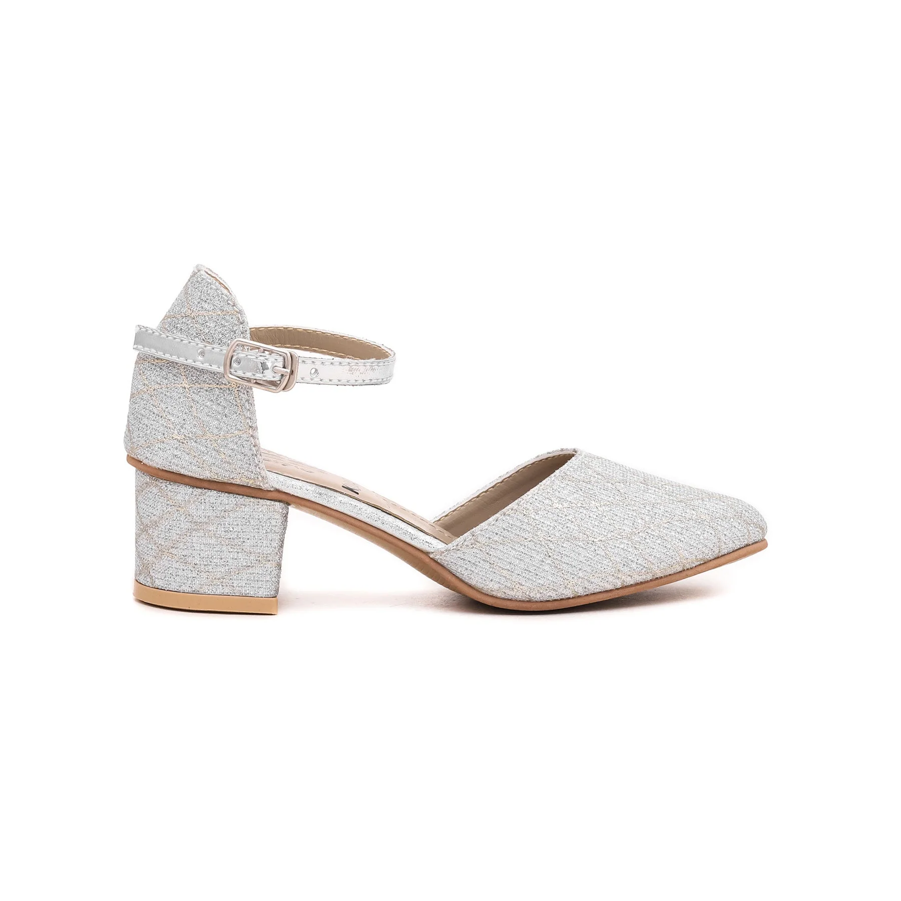 Girls Silver Fancy Pumps KD0479 - Image 2