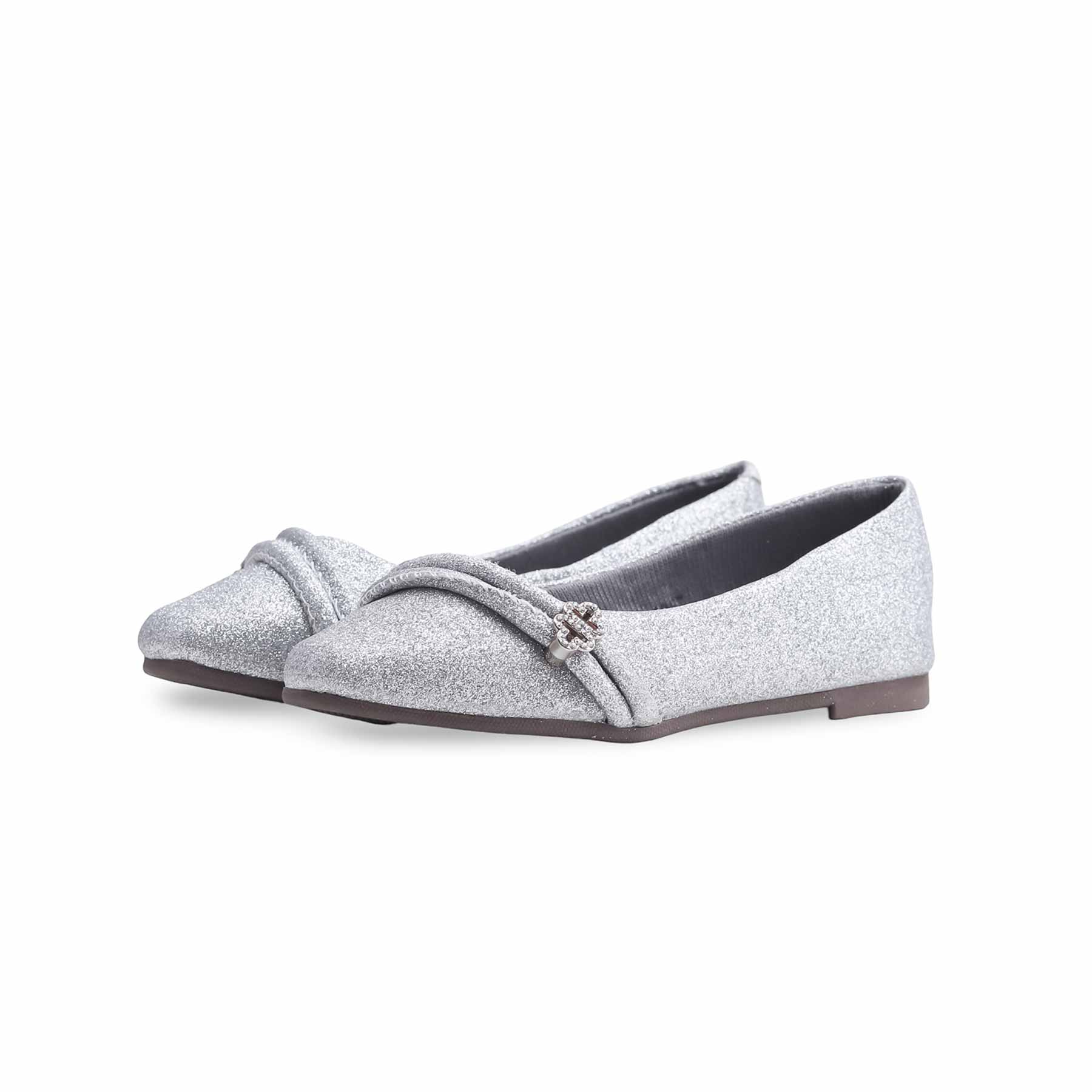 Girls Silver Fancy Pumps KD0915 - Image 4