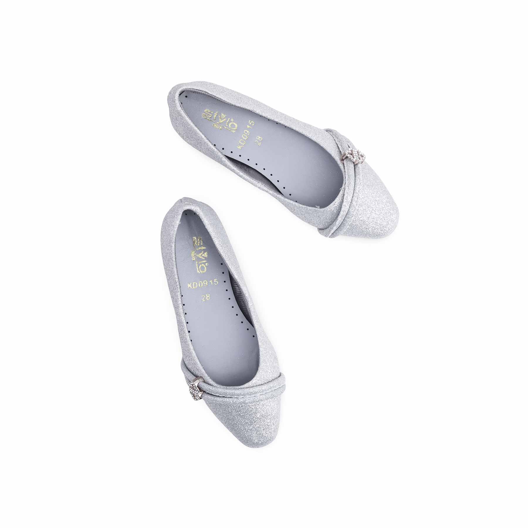 Girls Silver Fancy Pumps KD0915 - Image 6