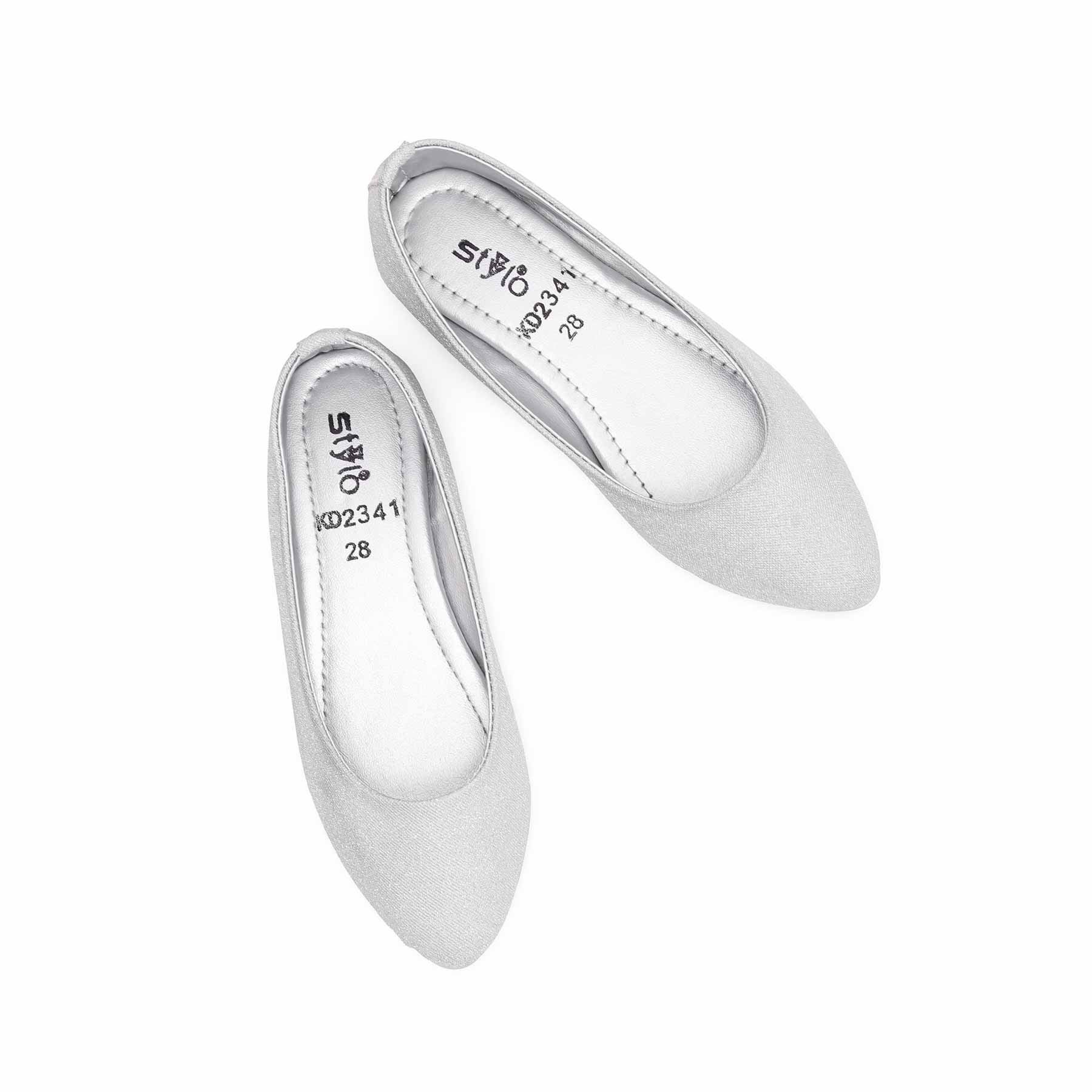 Girls Silver Fancy Pumps KD2341 - Image 5