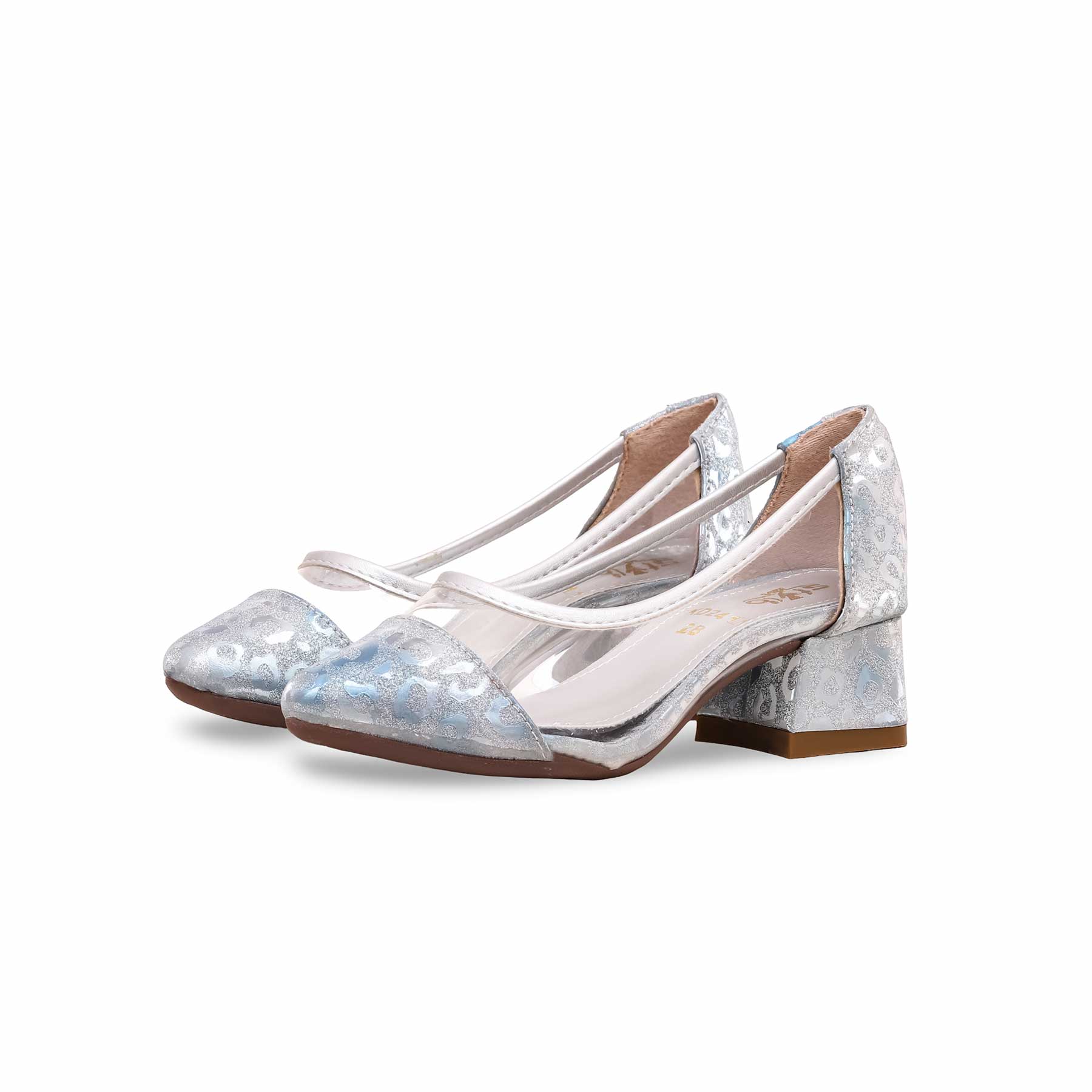Girls Silver Fancy Pumps KD2411 - Image 3