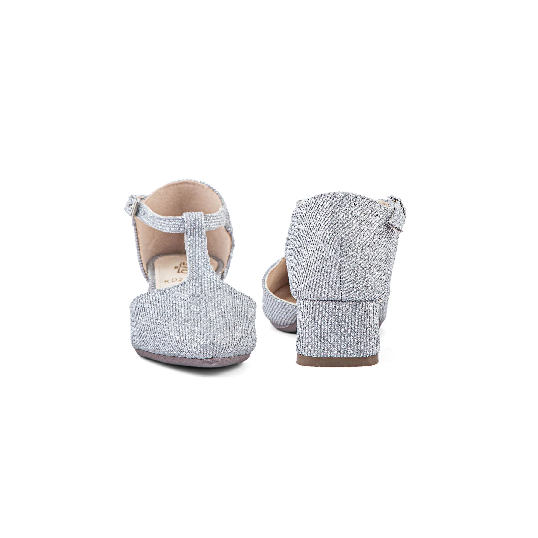 Girls Silver Fancy Pumps KD2415 - Image 3