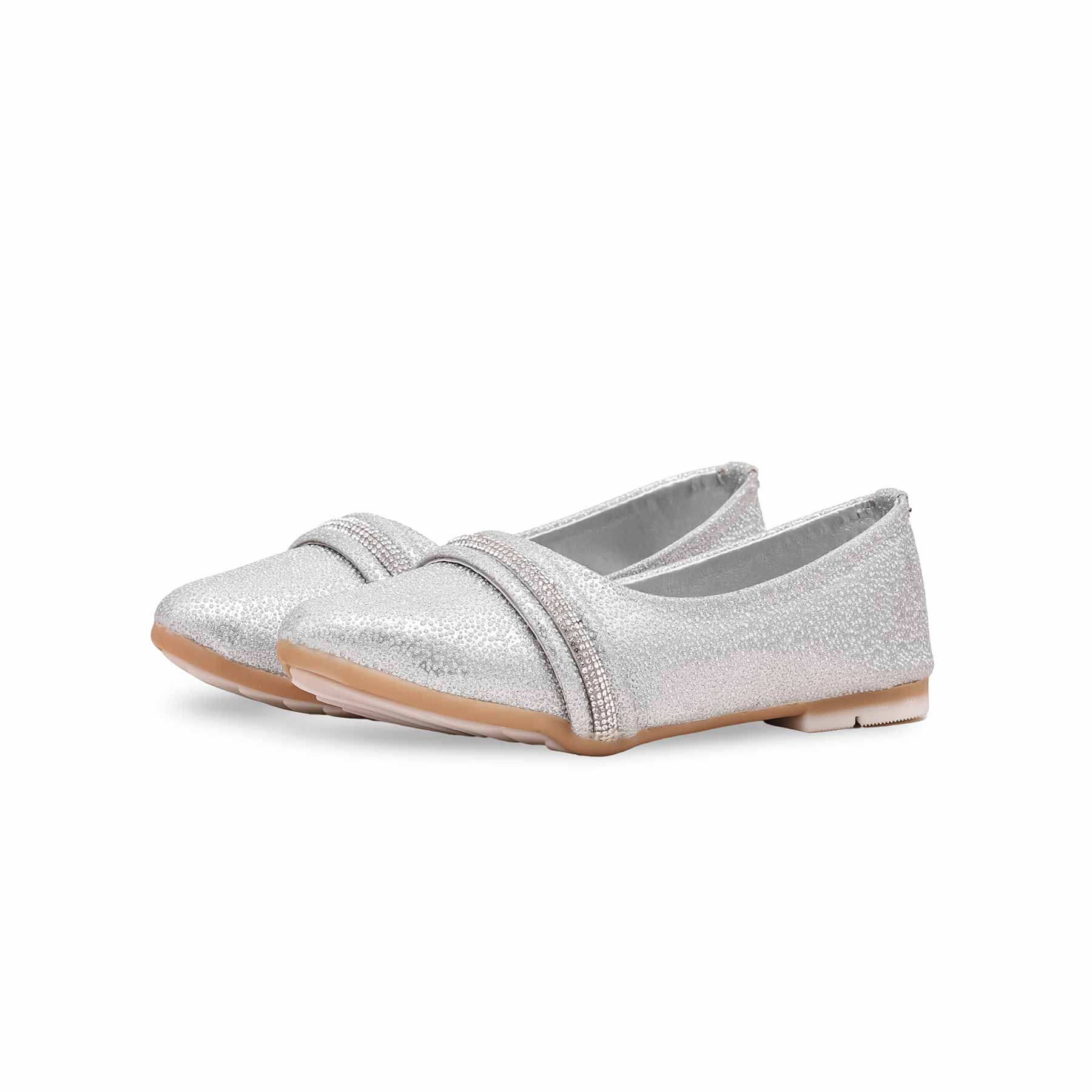 Girls Silver Fancy Pumps KD2422 - Image 2