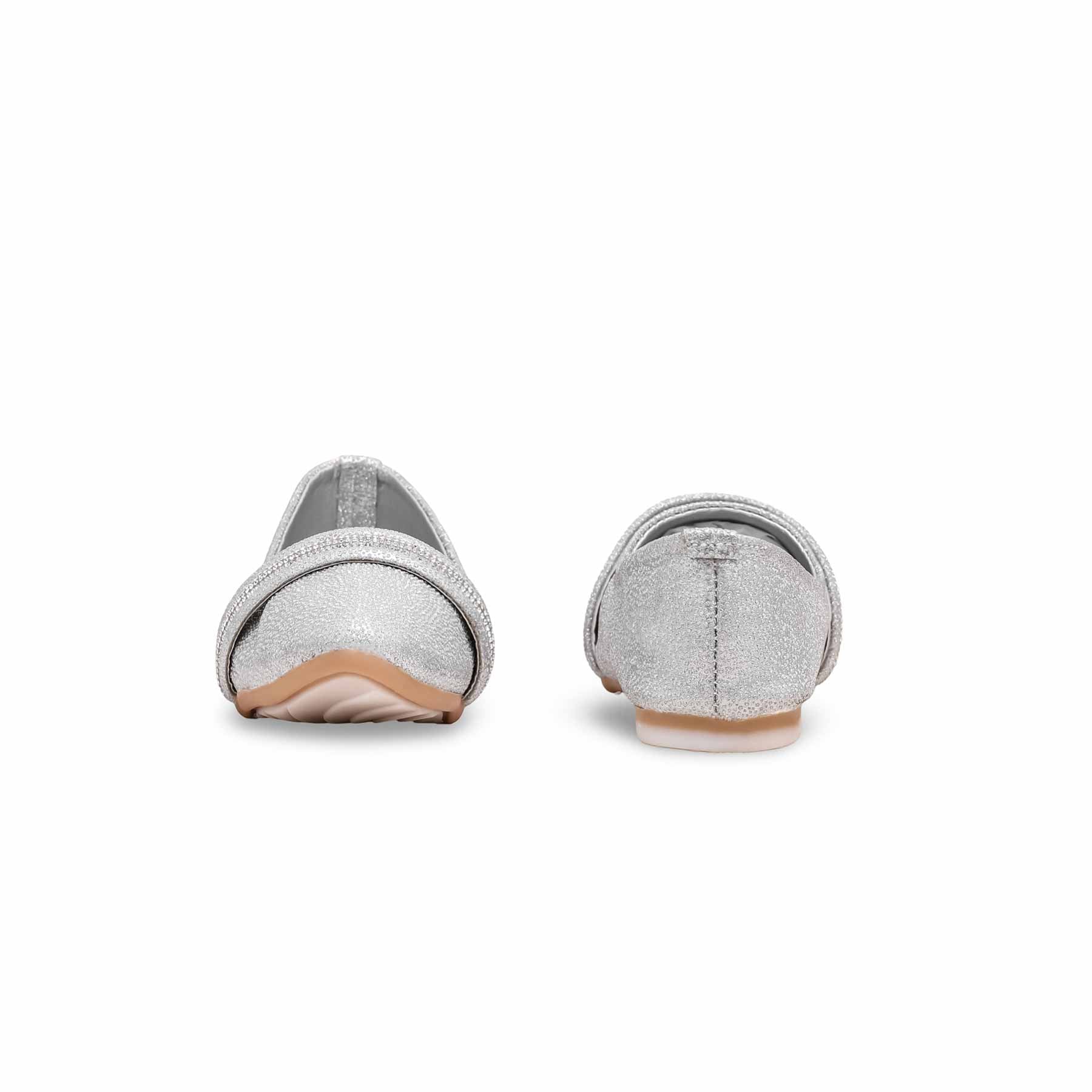 Girls Silver Fancy Pumps KD2422 - Image 3