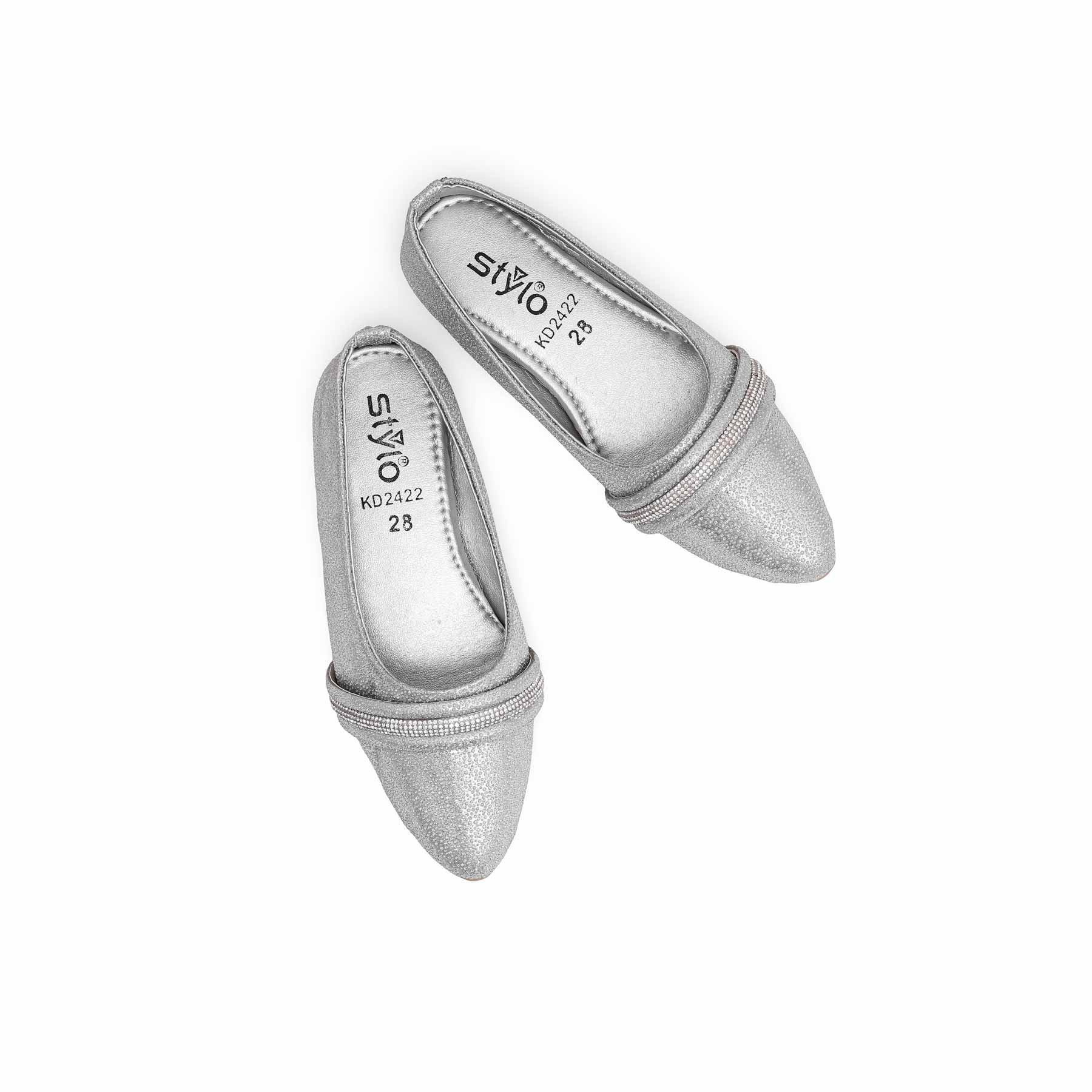 Girls Silver Fancy Pumps KD2422 - Image 4
