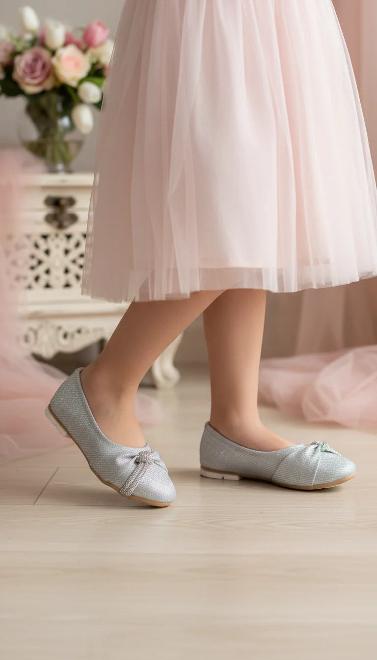 Girls Silver Fancy Pumps KD2423
