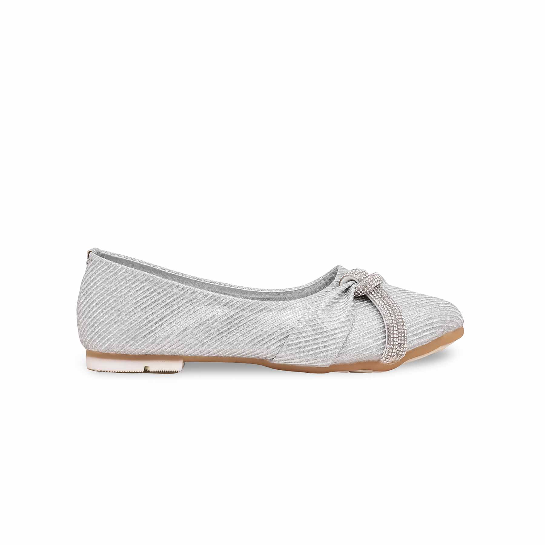 Girls Silver Fancy Pumps KD2423 - Image 2