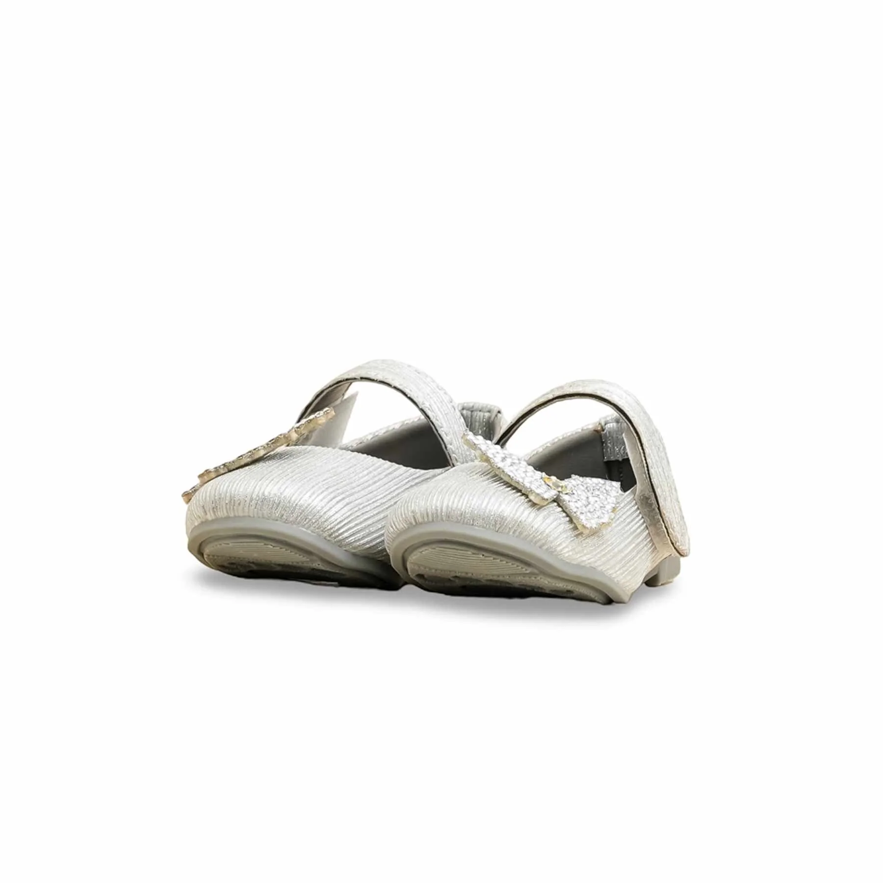 Girls Silver Fancy Pumps KD2470 - Image 3