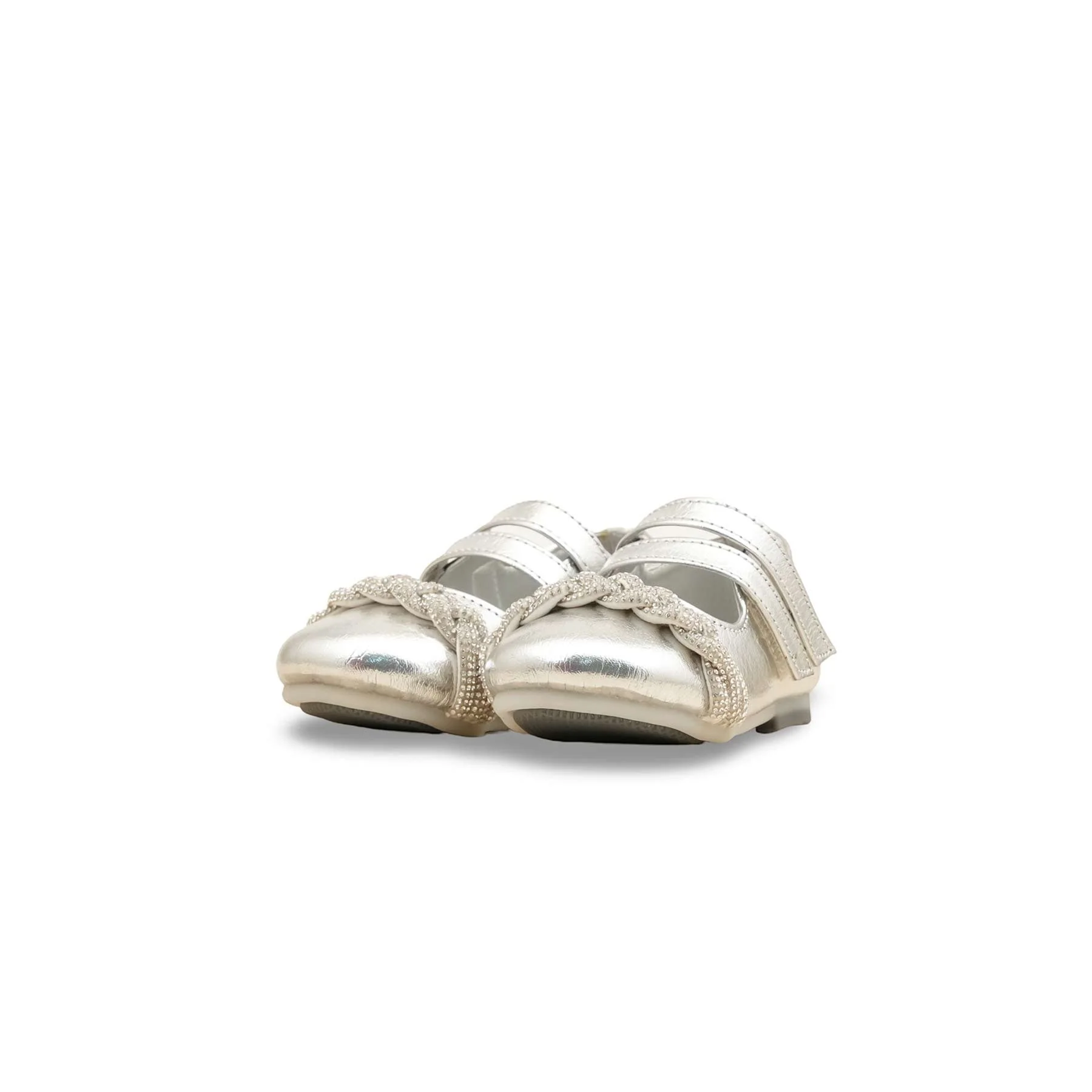 Girls Silver Fancy Pumps KD2494 - Image 3