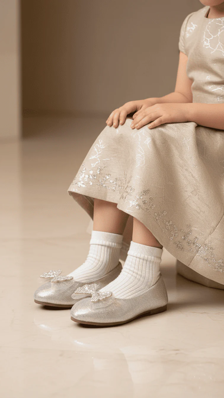 Girls Silver Fancy Pumps KD2535