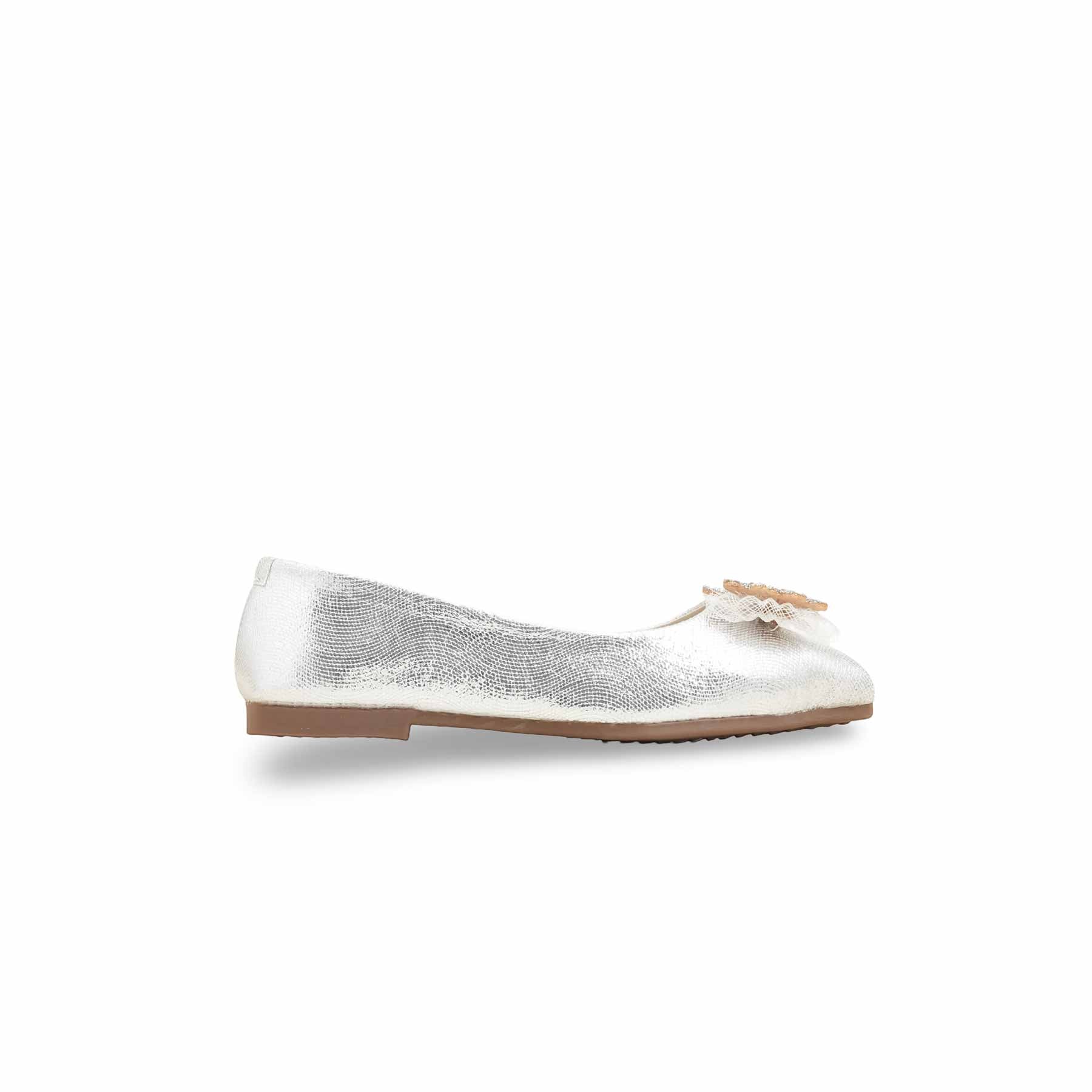 Girls Silver Fancy Pumps KD2535 - Image 2