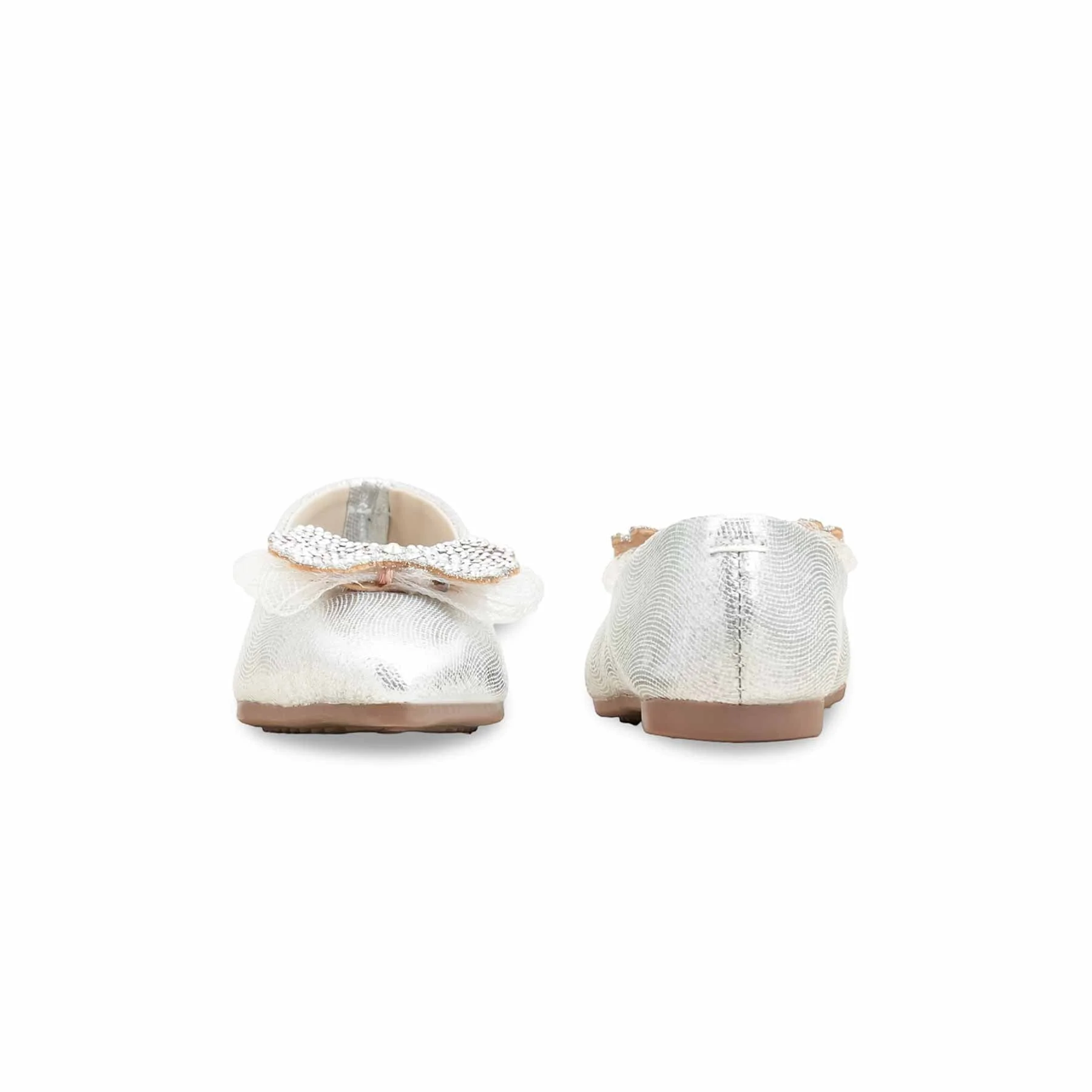 Girls Silver Fancy Pumps KD2535 - Image 4