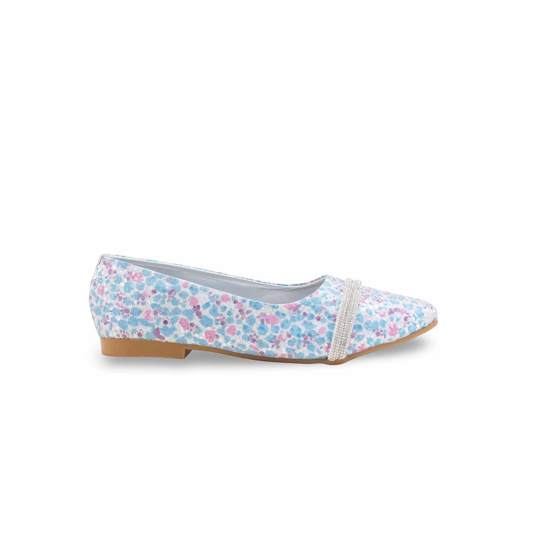 Girls Silver Fancy Pumps KD2544 - Image 2