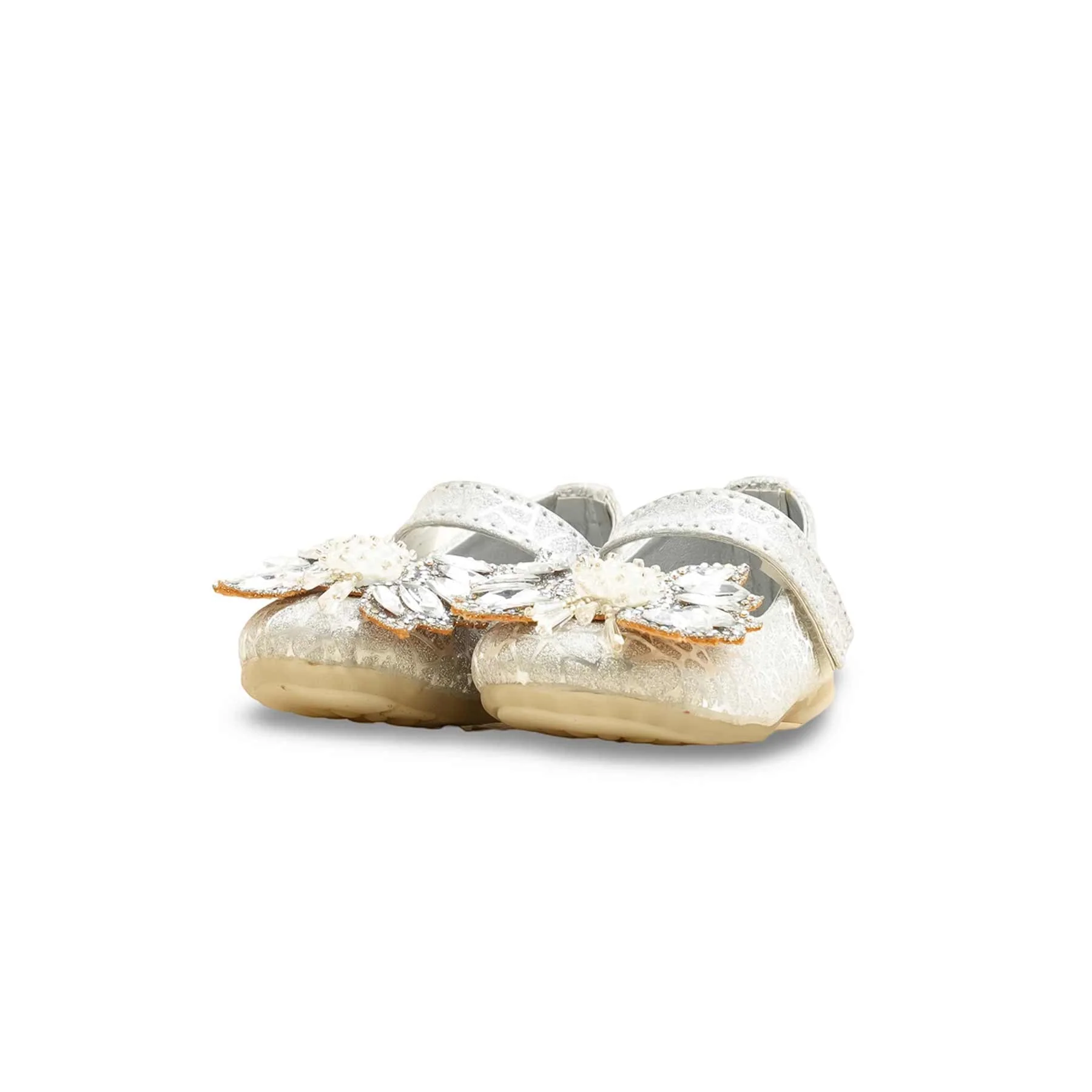Girls Silver Fancy Pumps KD2557 - Image 3