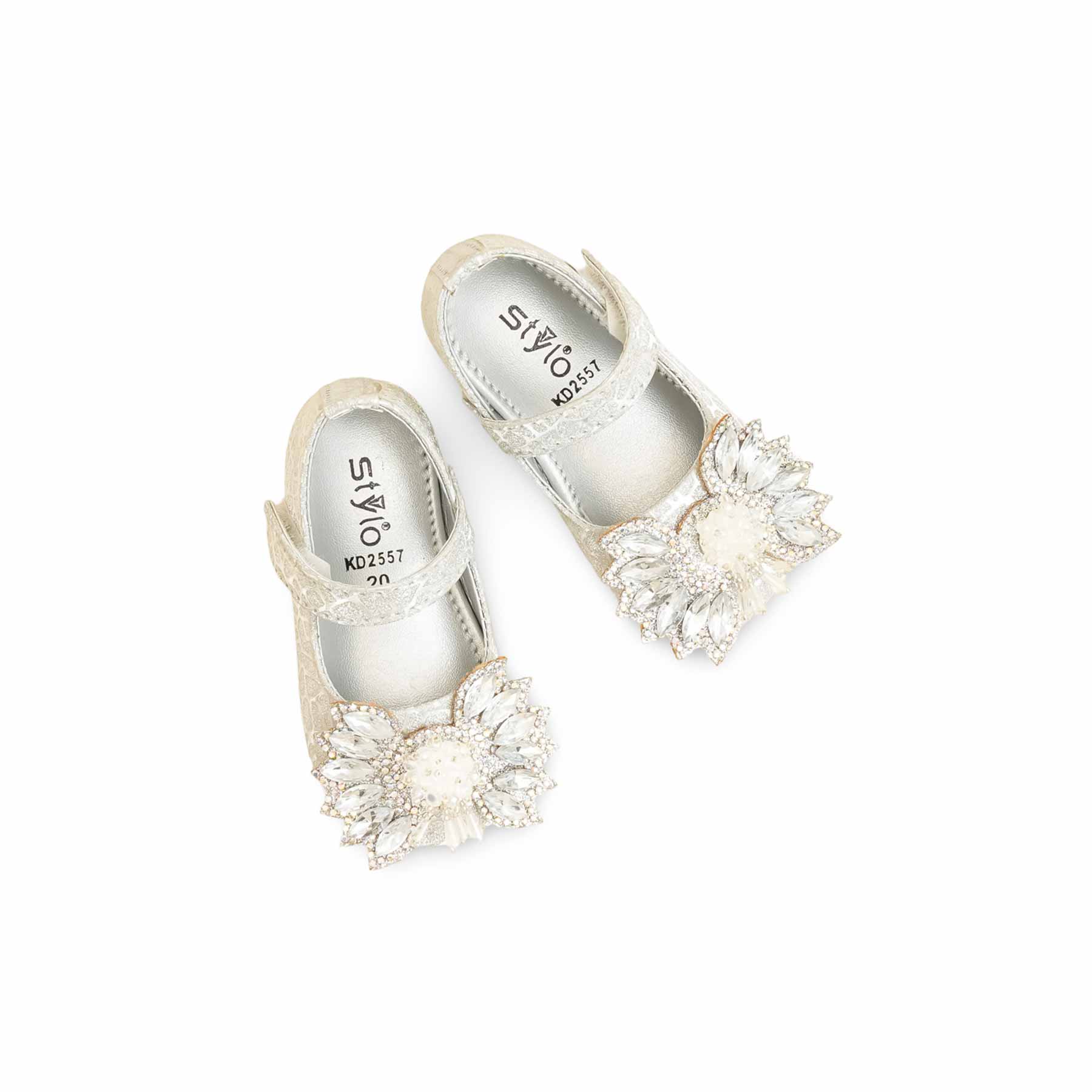 Girls Silver Fancy Pumps KD2557 - Image 5