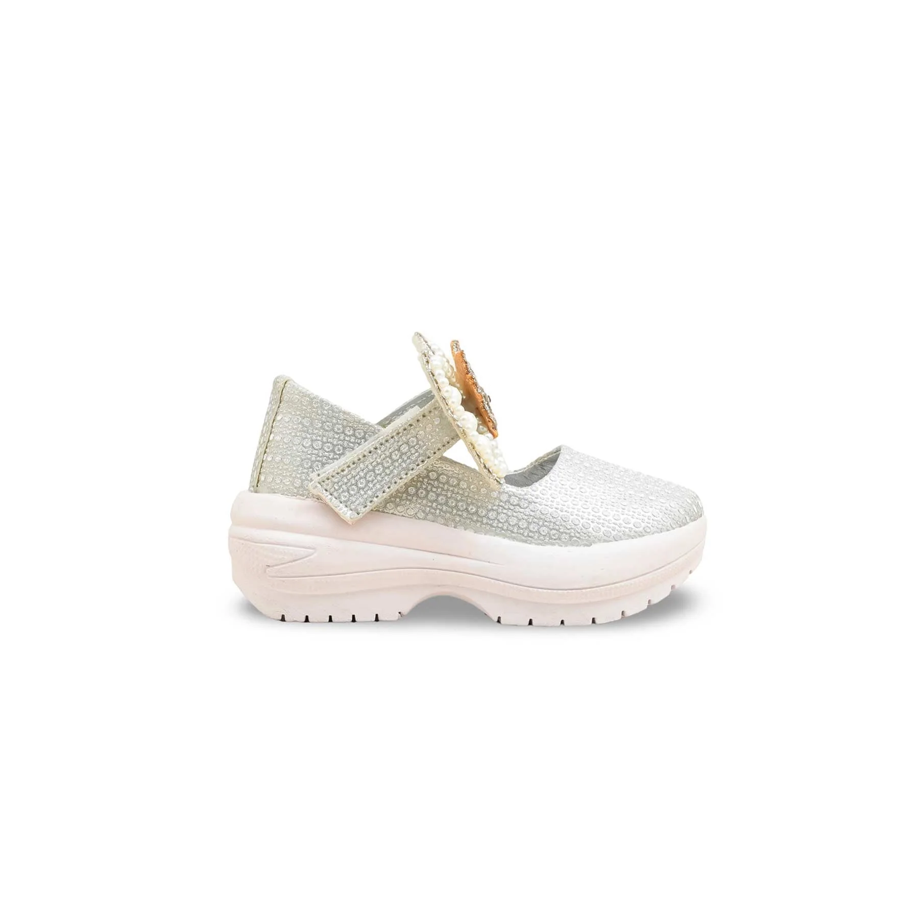 Girls Silver Fancy Pumps KD2558 - Image 2