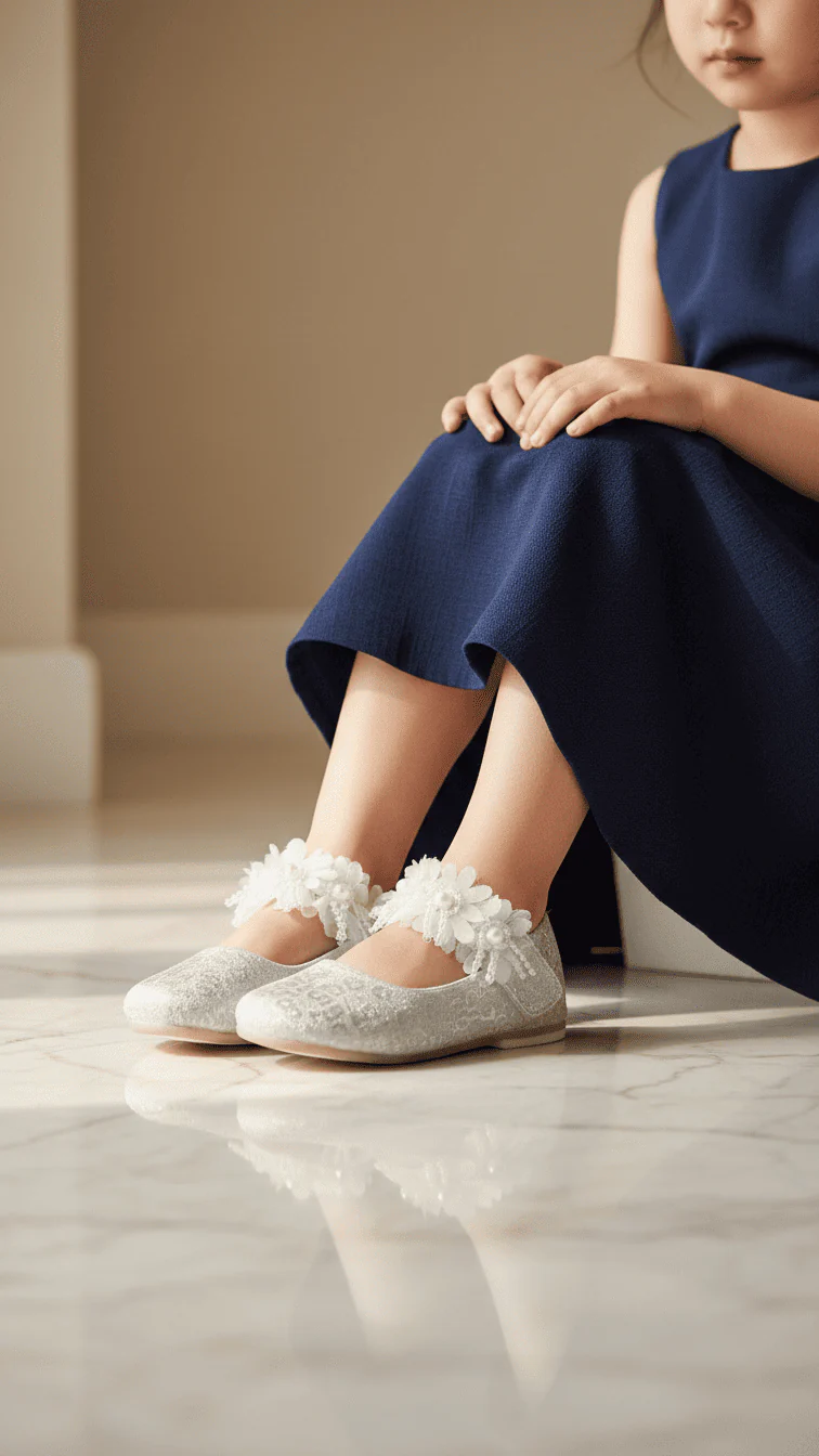 Girls Silver Fancy Pumps KD2560