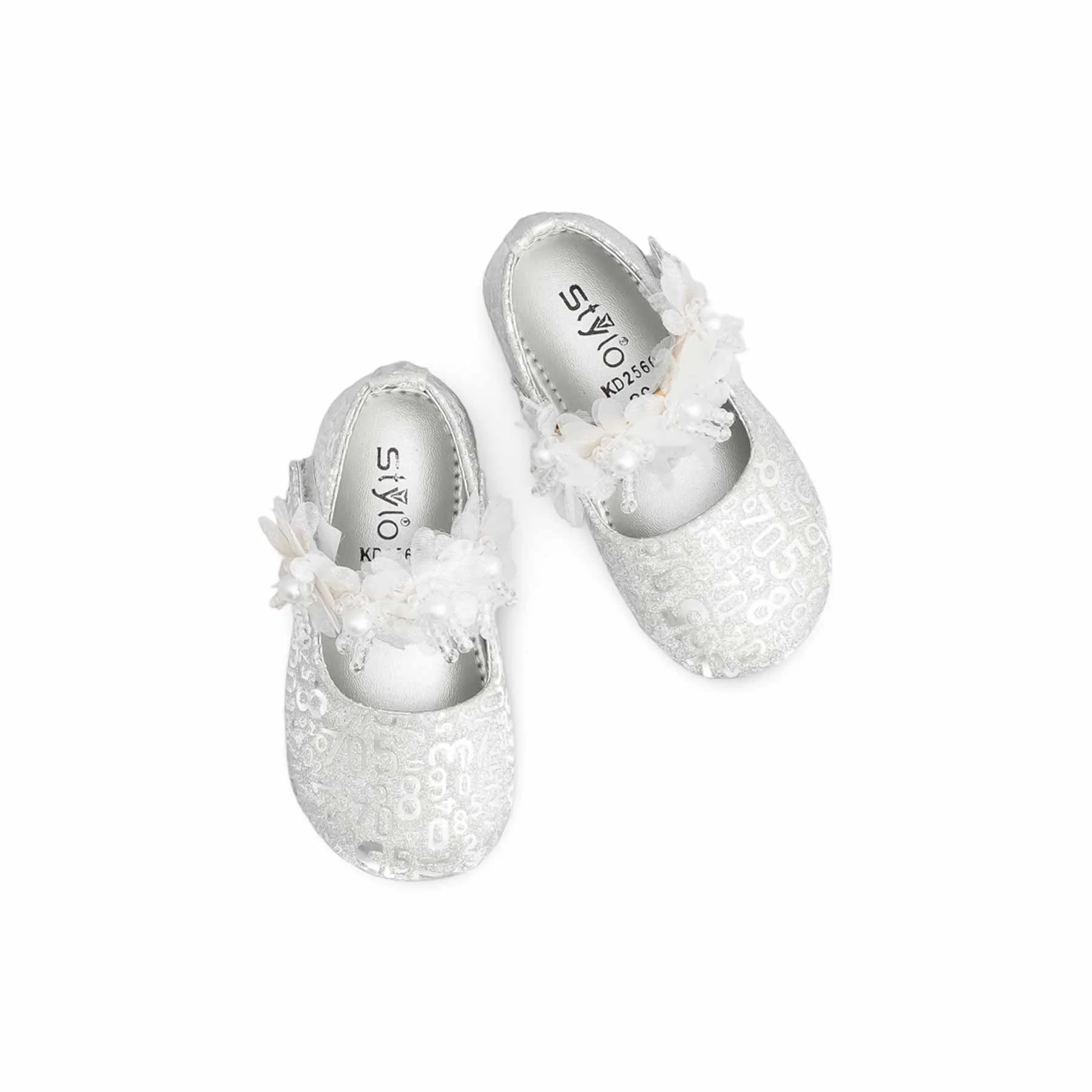Girls Silver Fancy Pumps KD2560 - Image 5