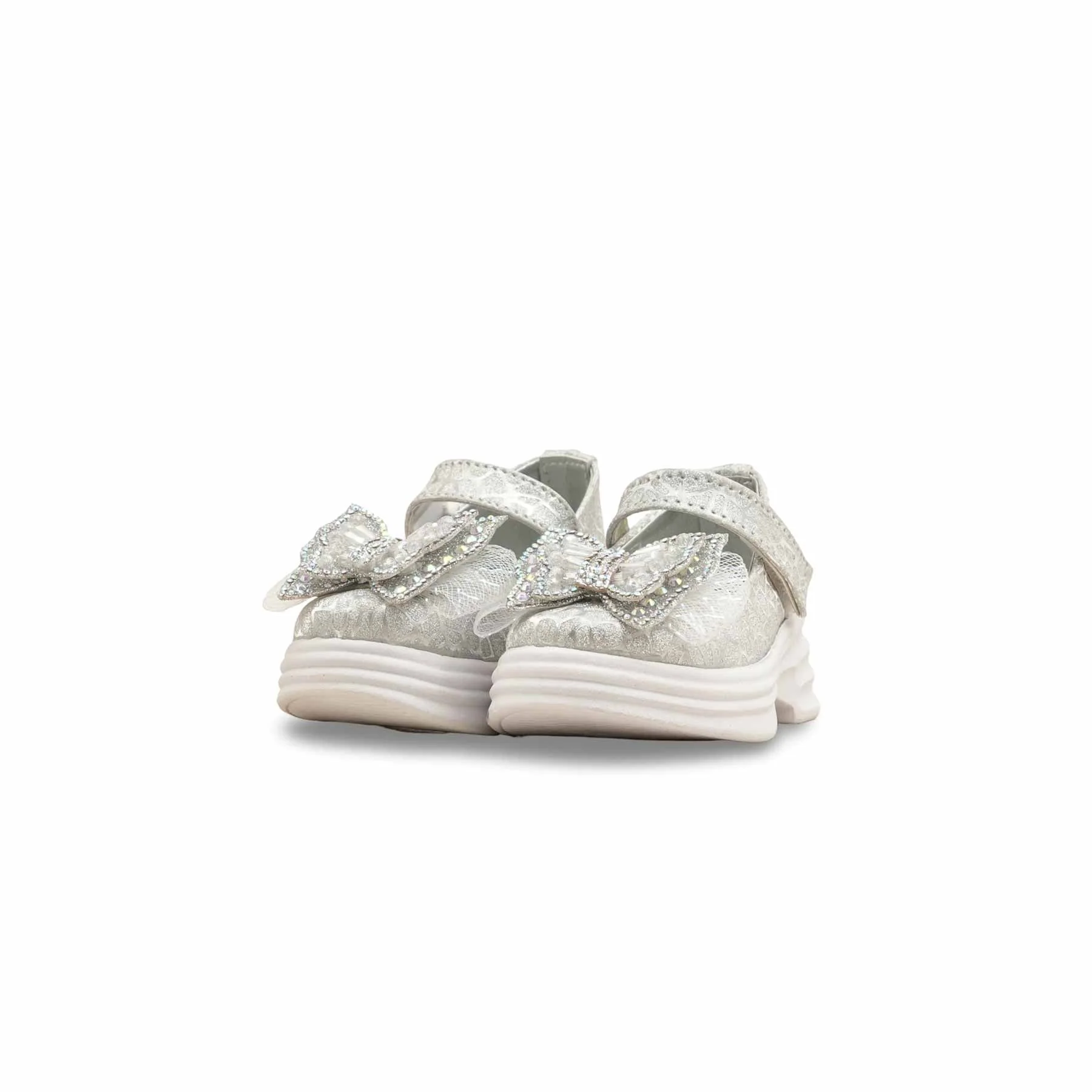 Girls Silver Fancy Pumps KD2561 - Image 3