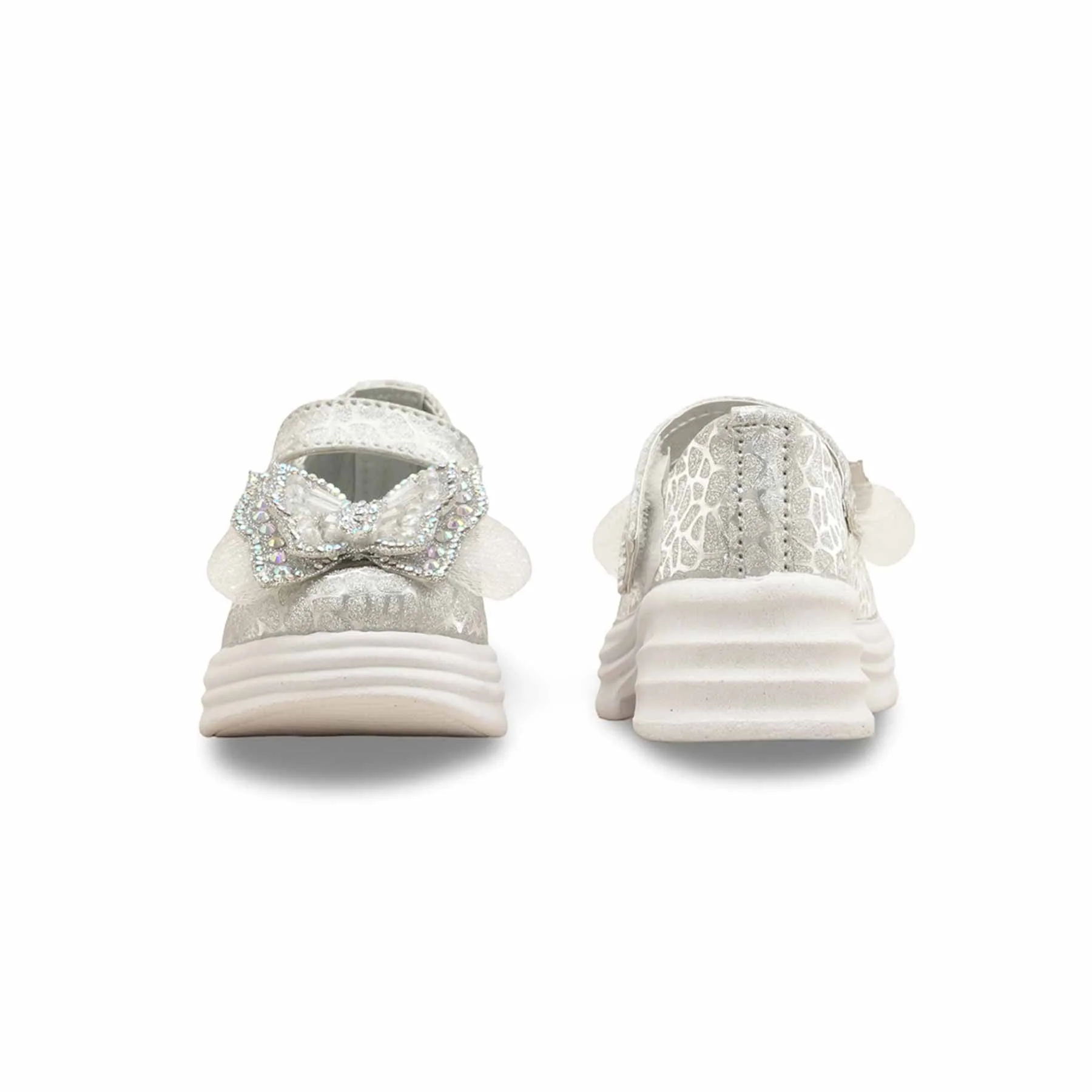 Girls Silver Fancy Pumps KD2561 - Image 4