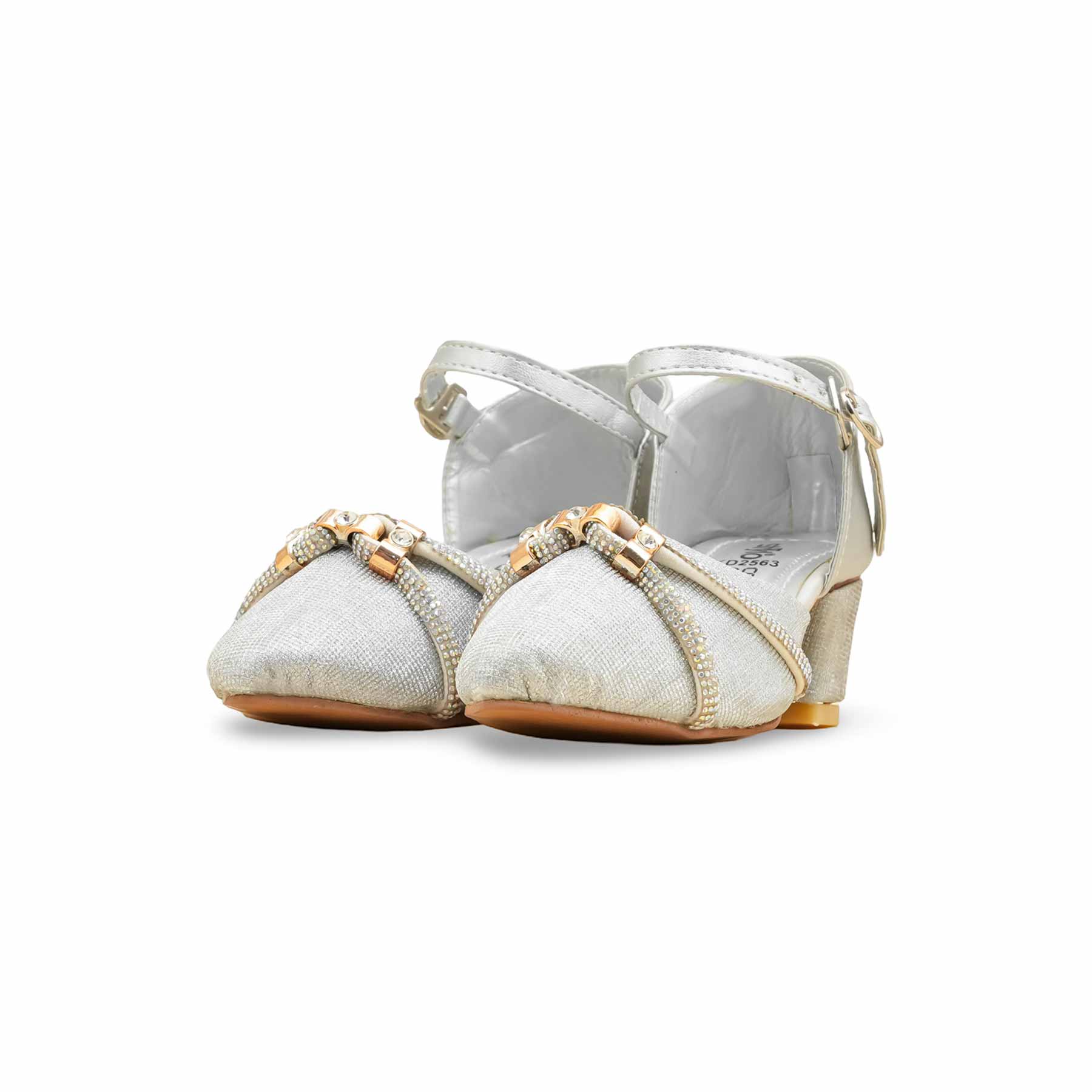 Girls Silver Fancy Pumps KD2563 - Image 3