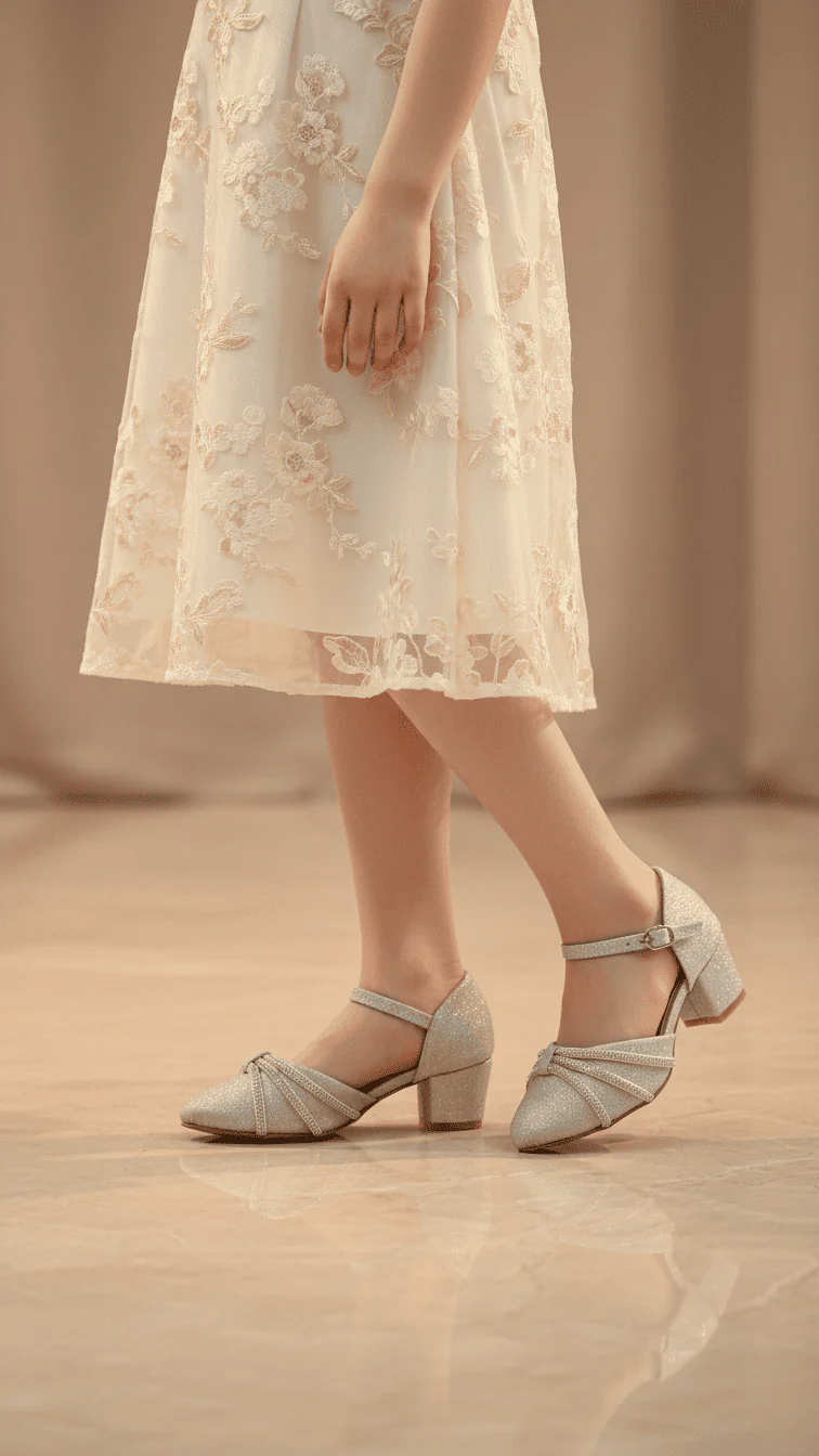 Girls Silver Fancy Pumps KD2564
