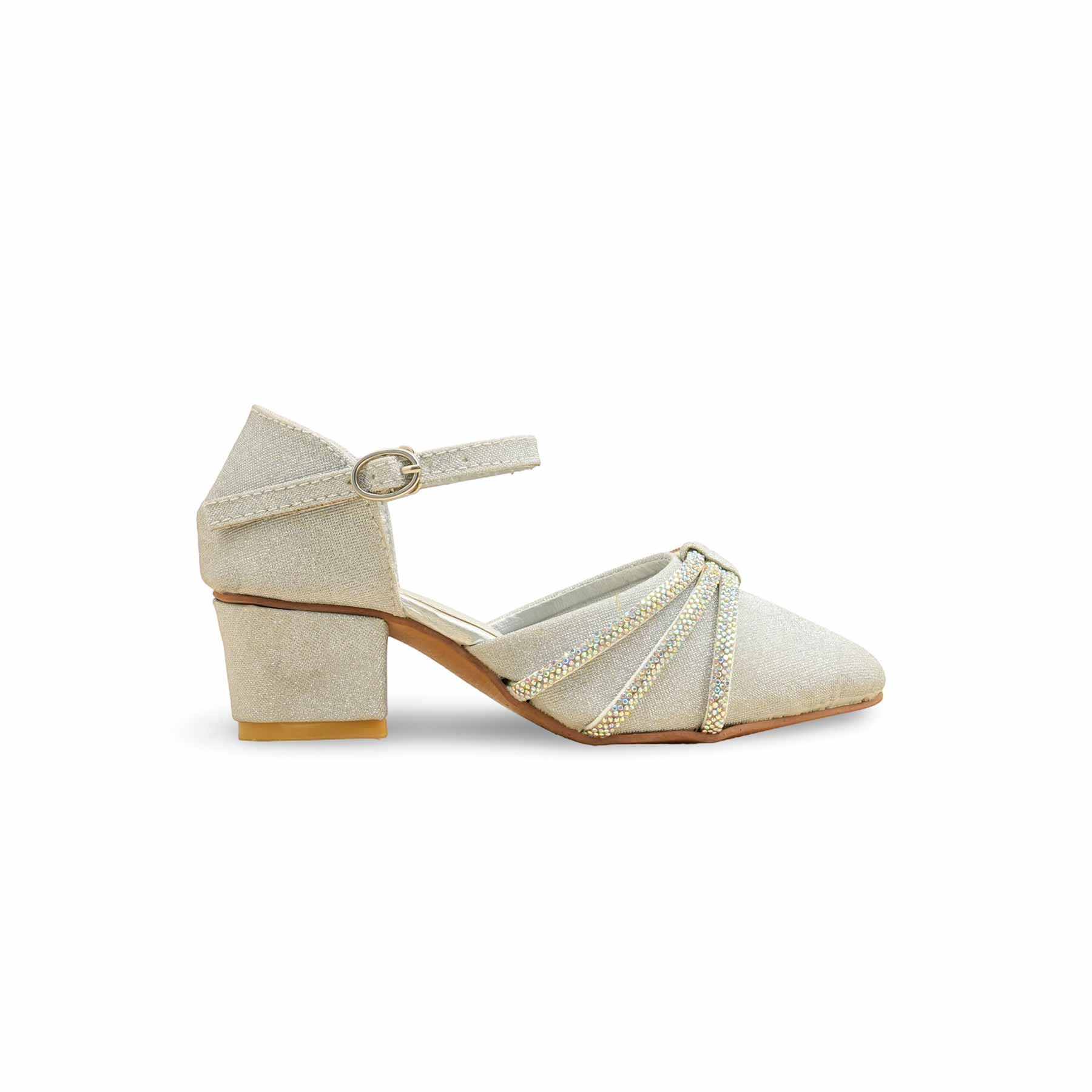 Girls Silver Fancy Pumps KD2564 - Image 2