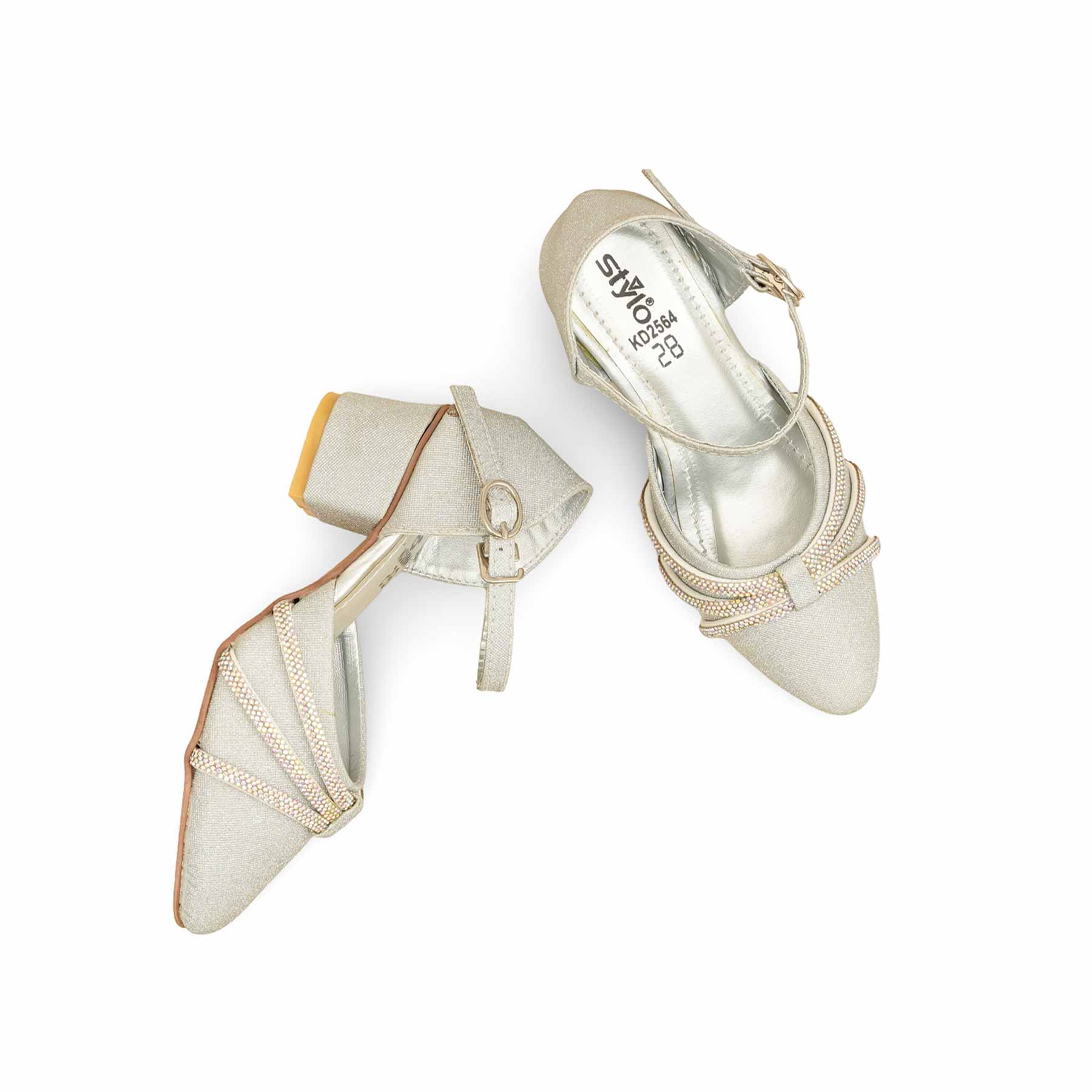 Girls Silver Fancy Pumps KD2564 - Image 5