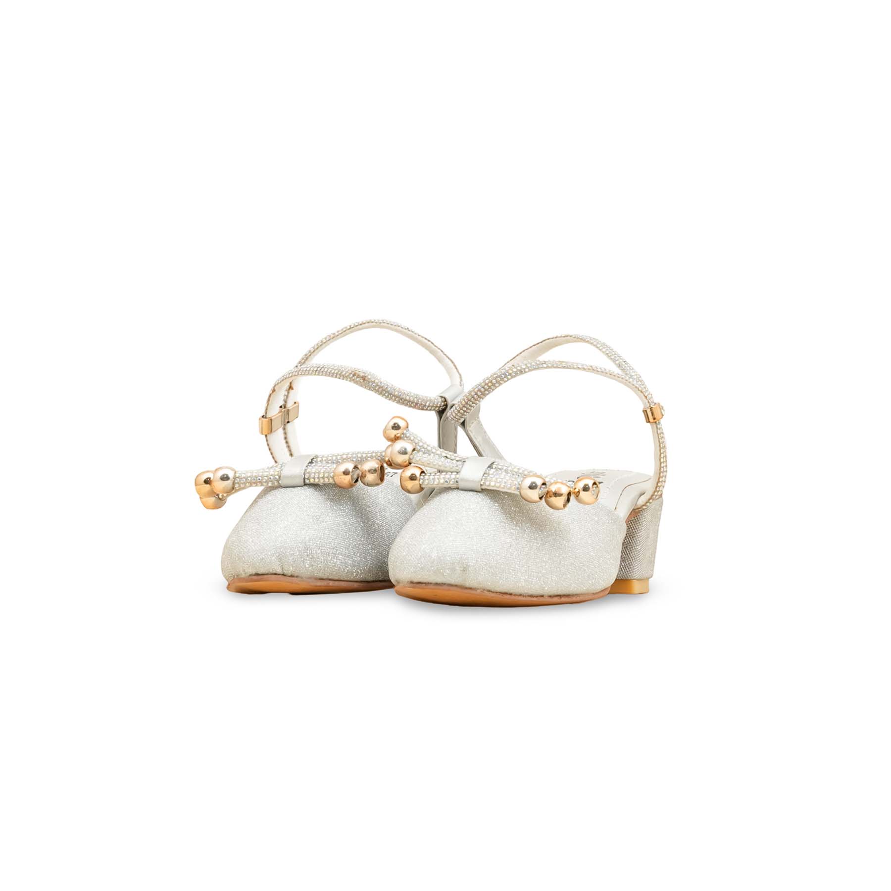 Girls Silver Fancy Pumps KD2567 - Image 3