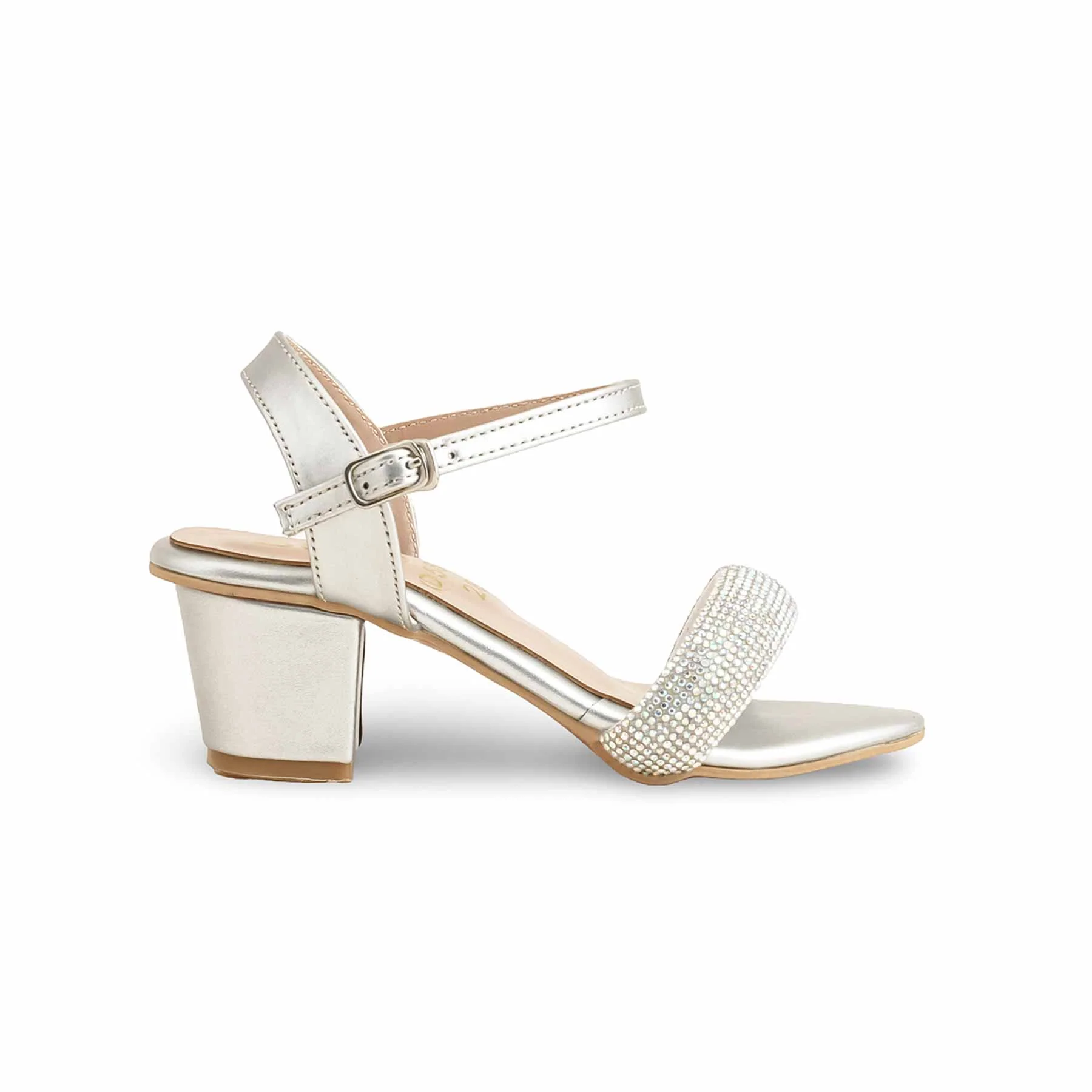 Girls Silver Fancy Sandal KD5632 - Image 2