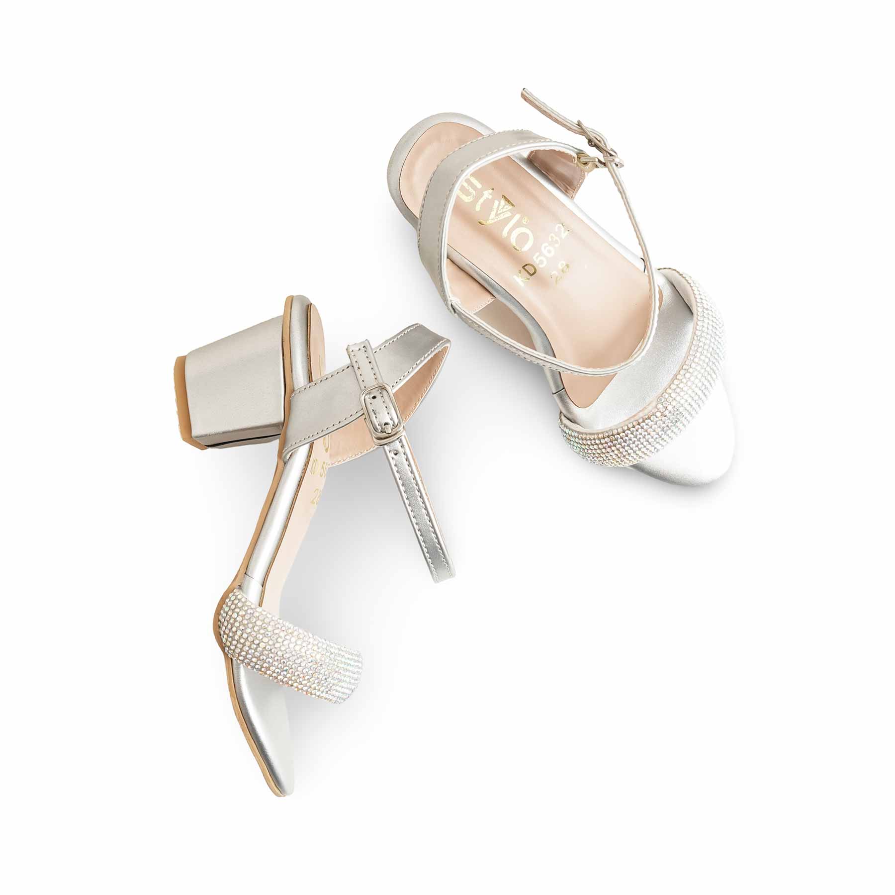 Girls Silver Fancy Sandal KD5632 - Image 5