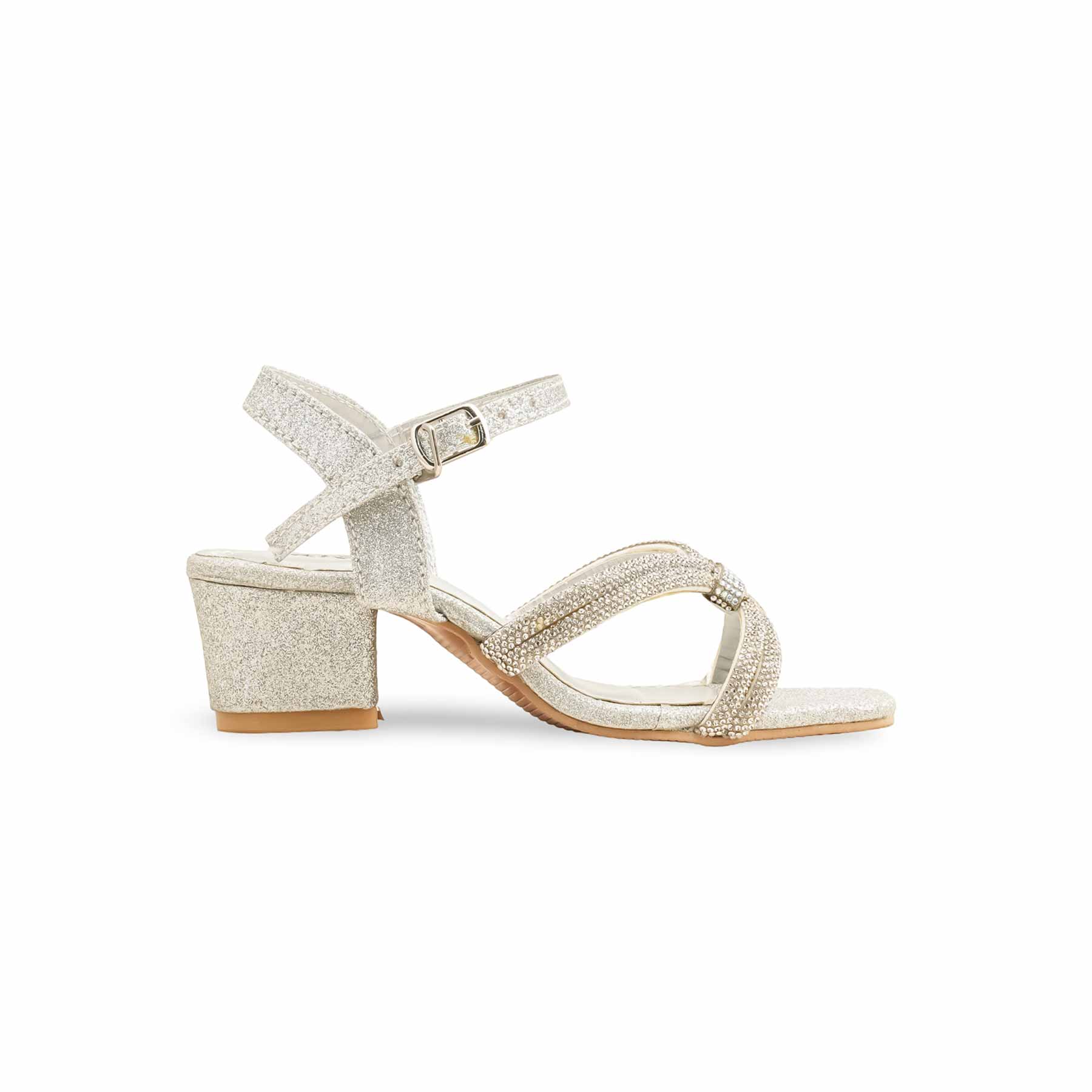 Girls Silver Fancy Sandal KD5712 - Image 2