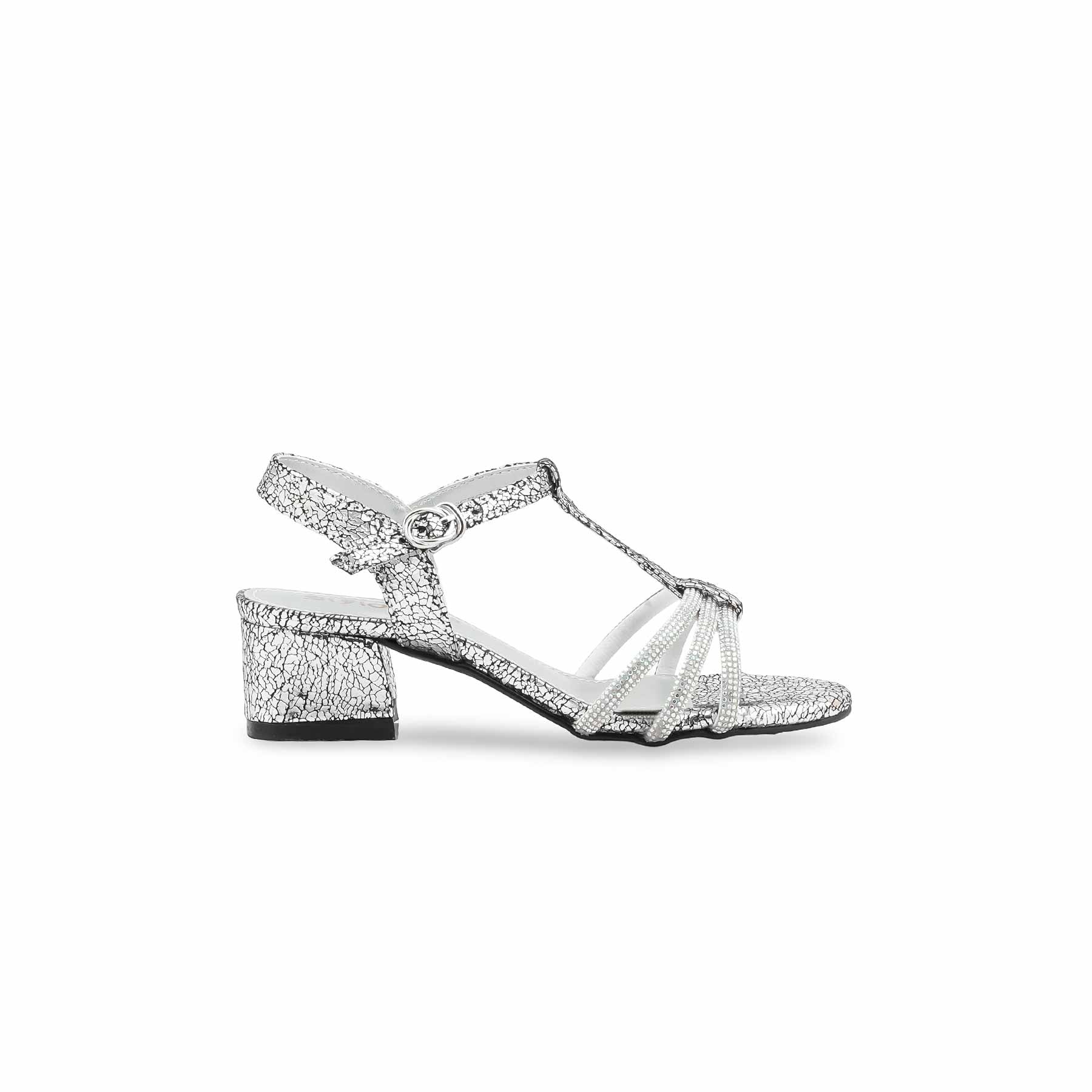 Girls Silver Fancy Sandal KD5799 - Image 2