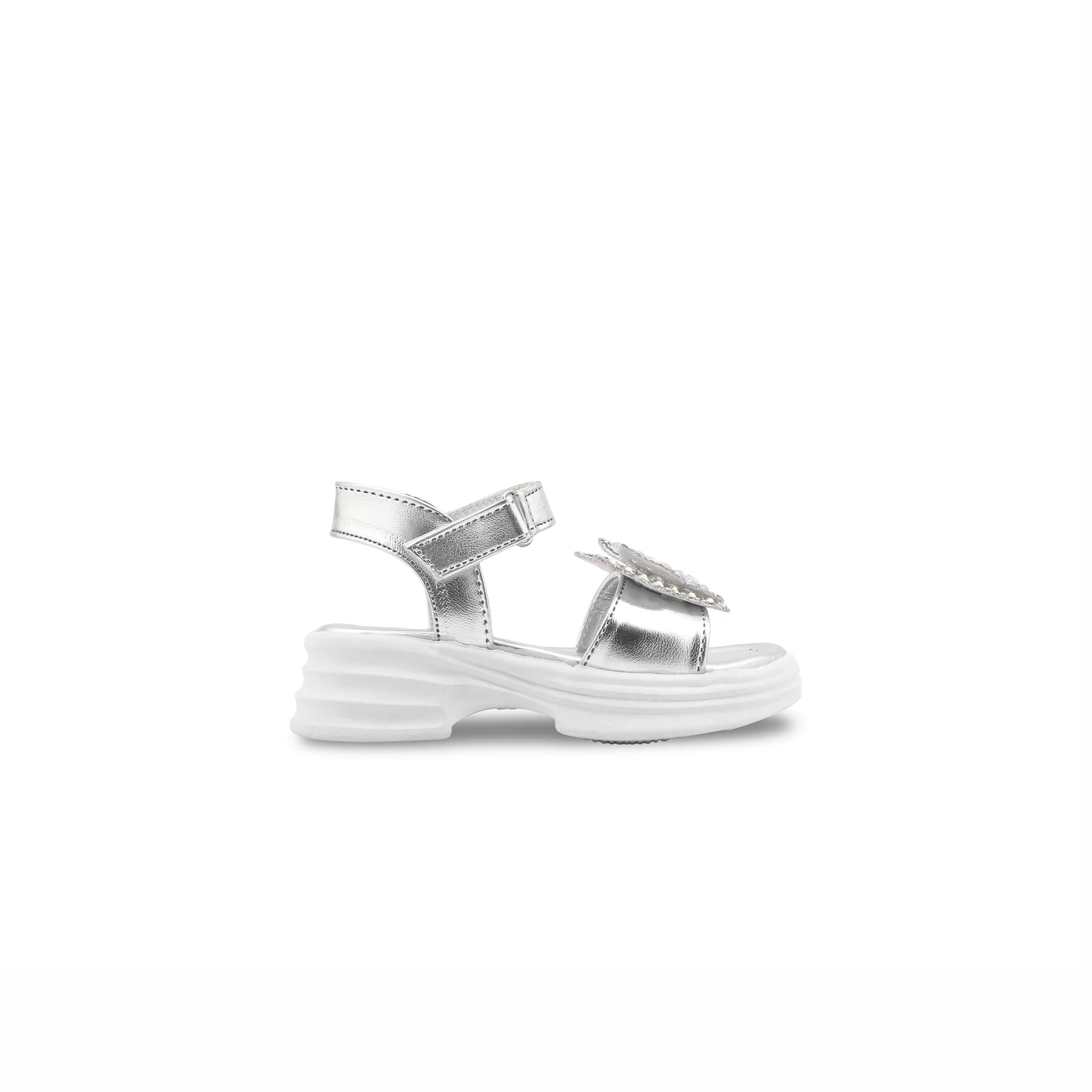 Girls Silver Fancy Sandal KD5820 - Image 2