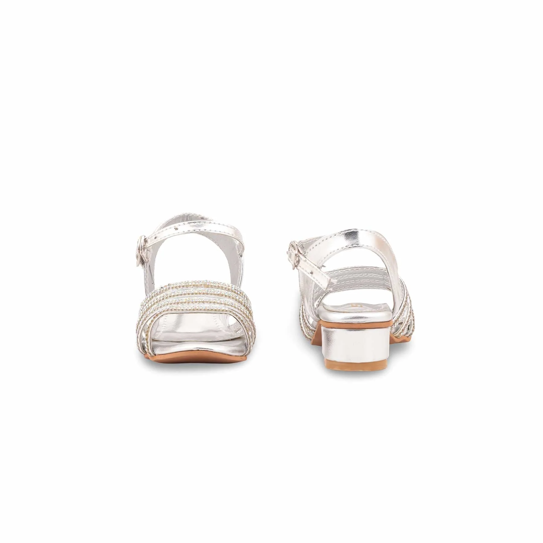 Girls Silver Fancy Sandal KD5827 - Image 4