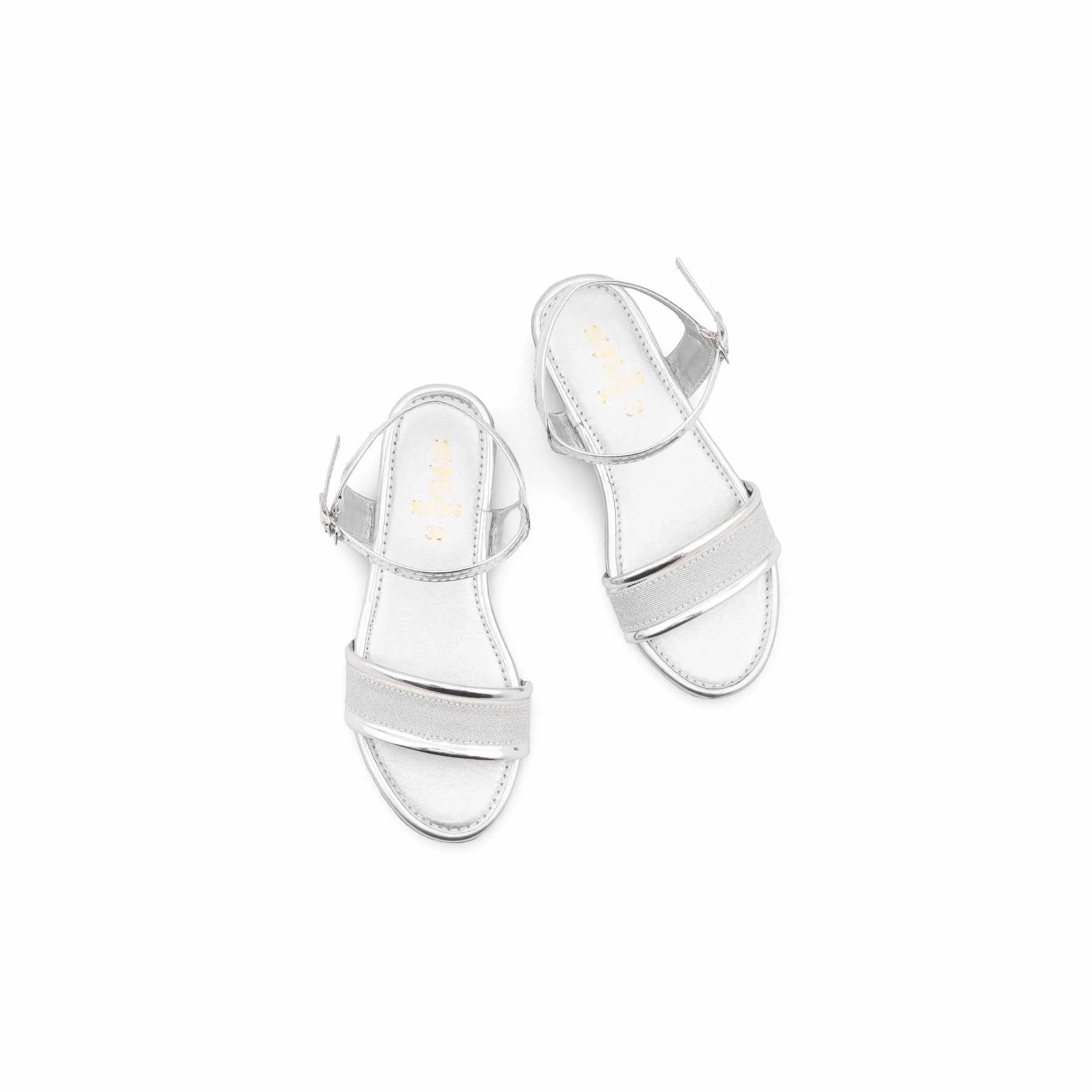 Girls Silver Fancy Sandal KD5879 - Image 5