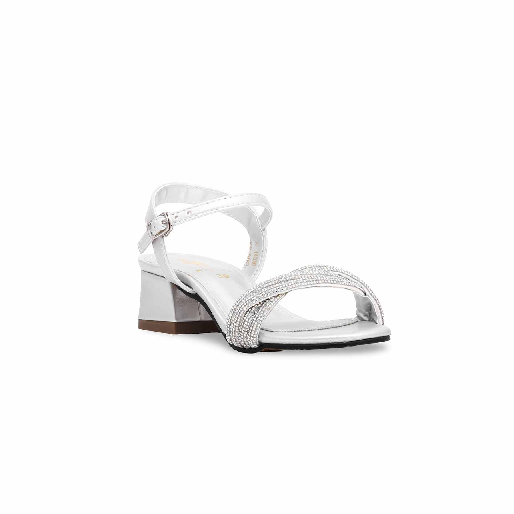 Girls Silver Fancy Sandal KD9763 - Image 2