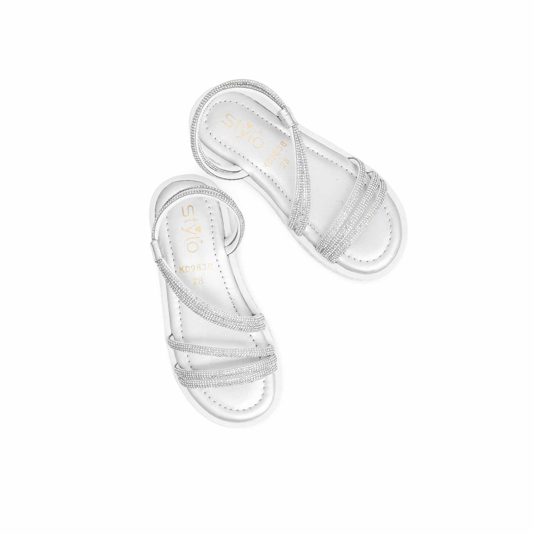 Girls Silver Fancy Sandal KD9838 - Image 5