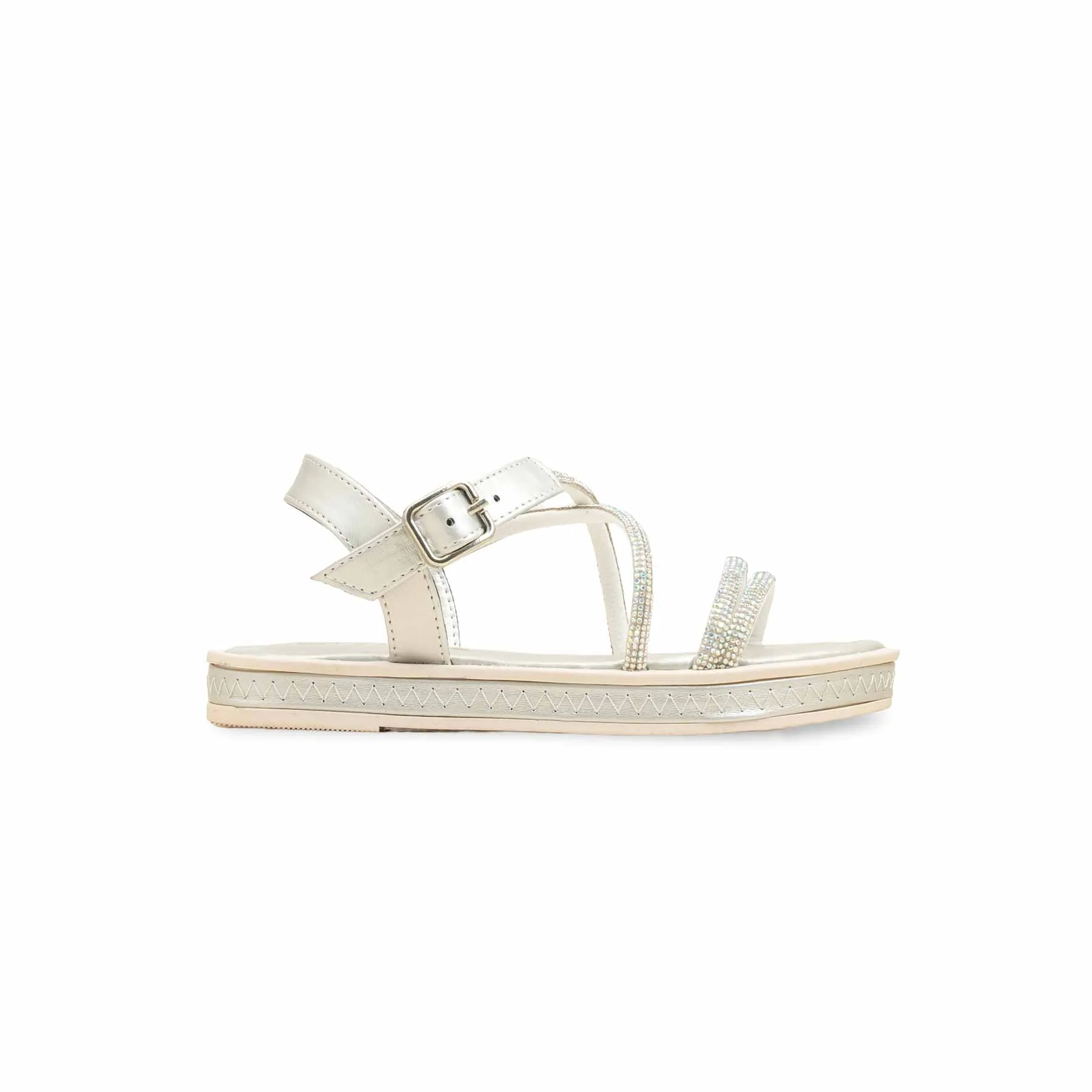 Girls Silver Fancy Sandal KD9839 - Image 2