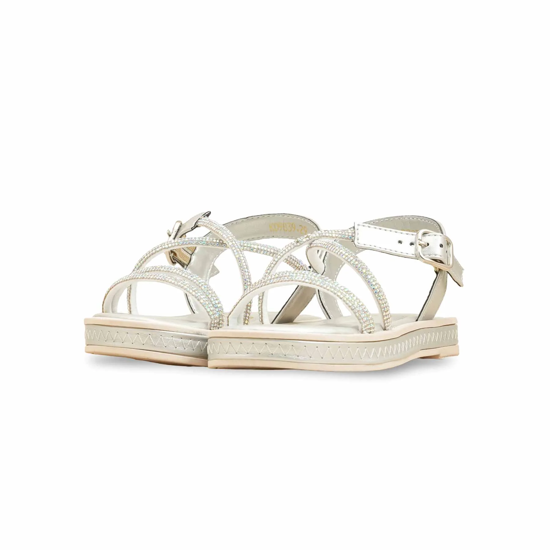 Girls Silver Fancy Sandal KD9839 - Image 3