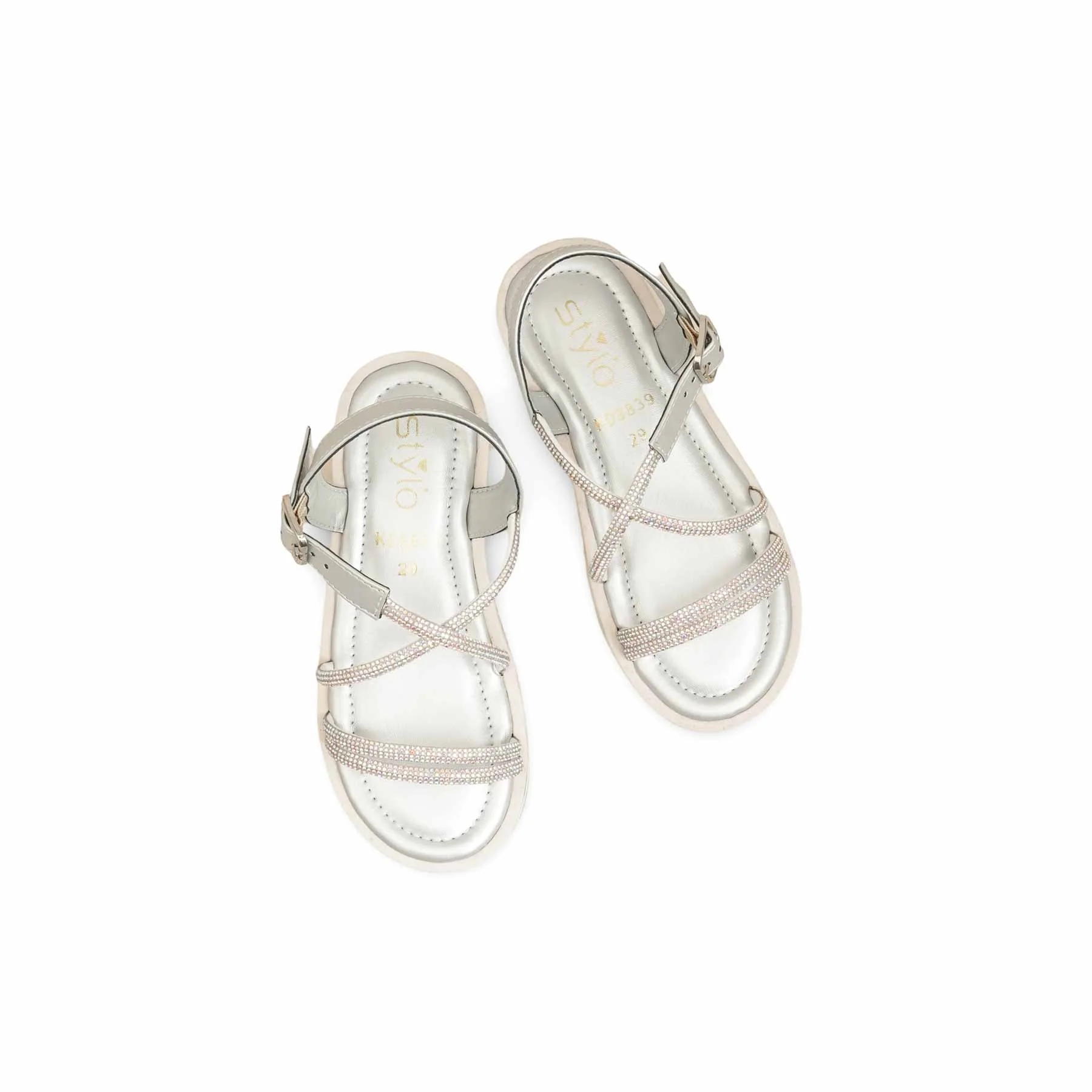 Girls Silver Fancy Sandal KD9839 - Image 5