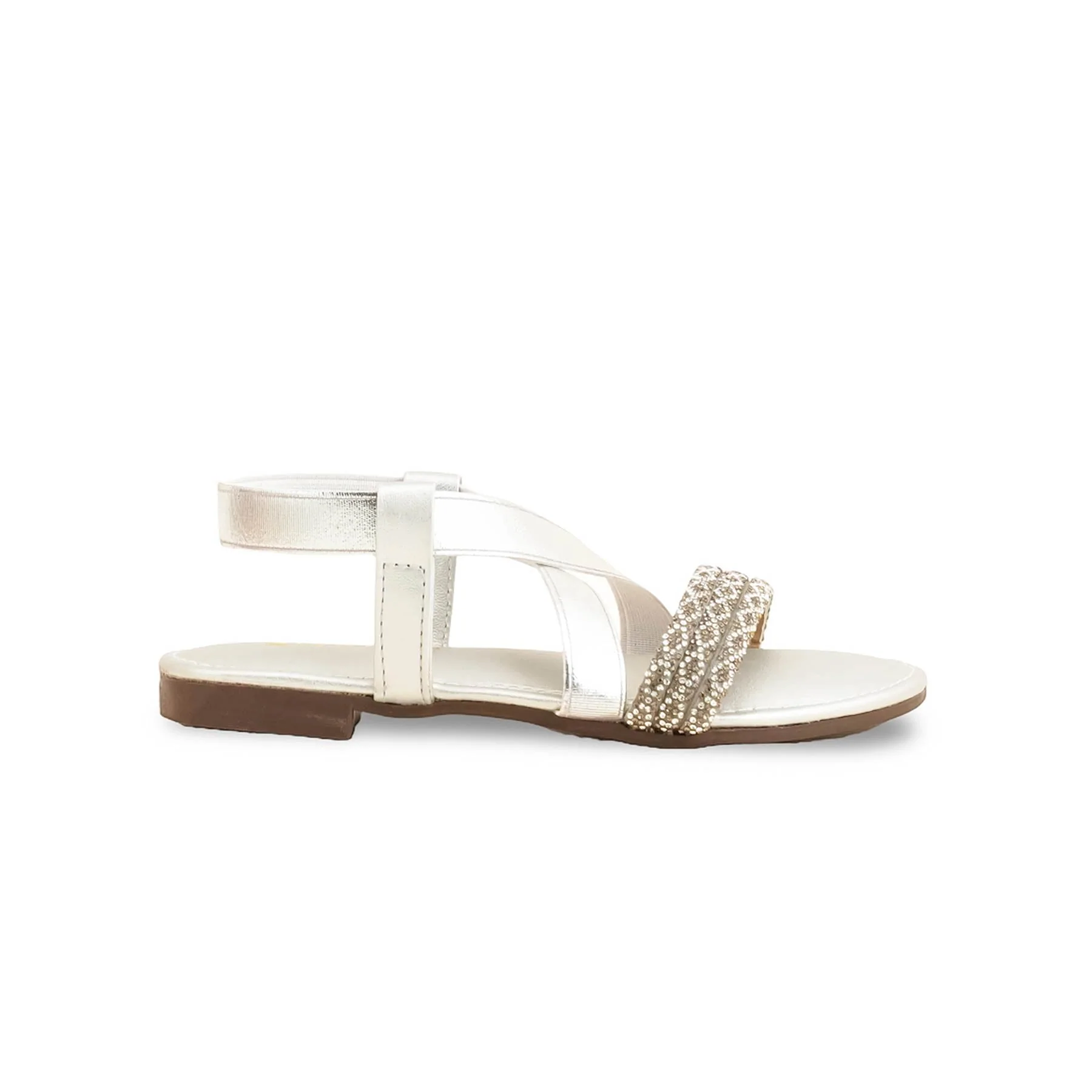 Girls Silver Fancy Sandal KD9856 - Image 2