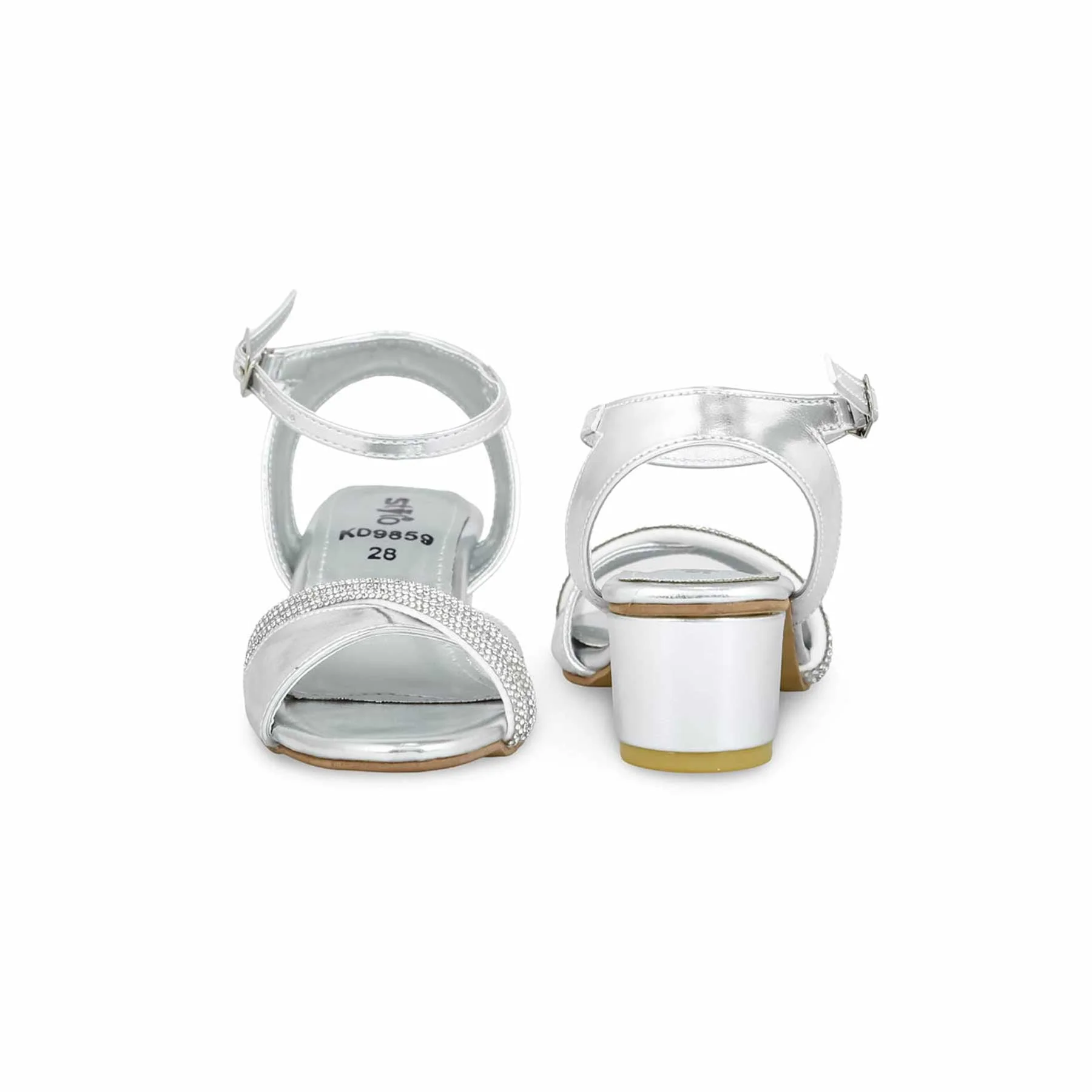 Girls Silver Fancy Sandal KD9859 - Image 4