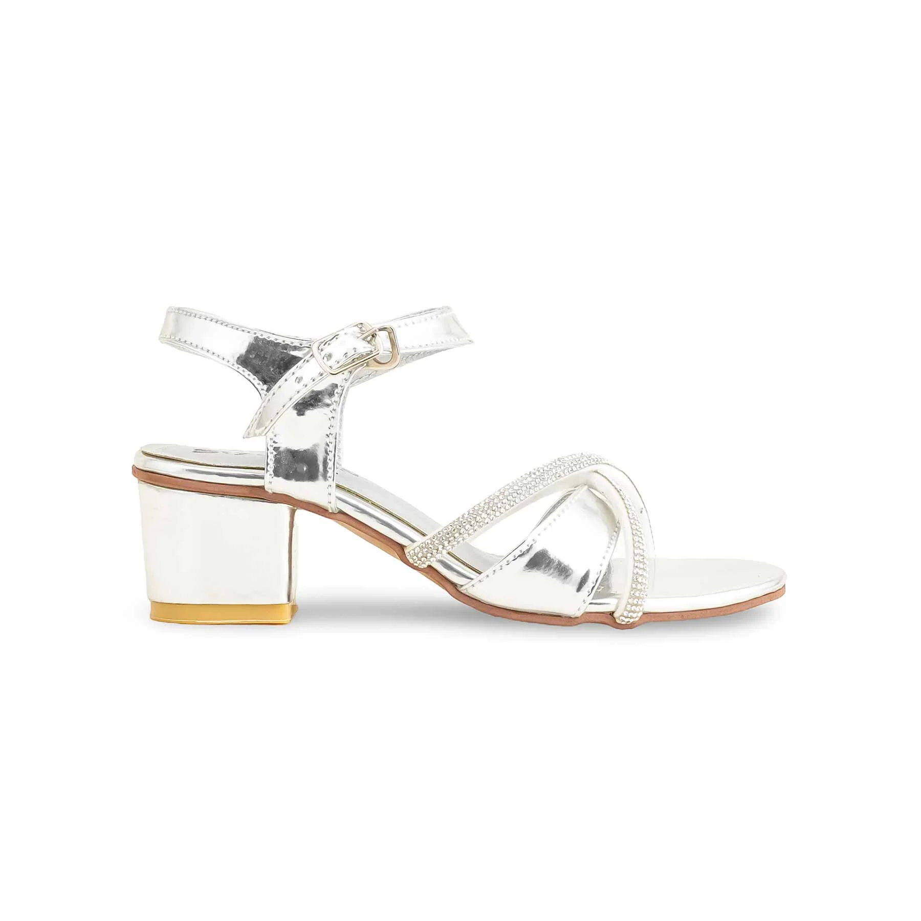 Girls Silver Fancy Sandal KD9861 - Image 2